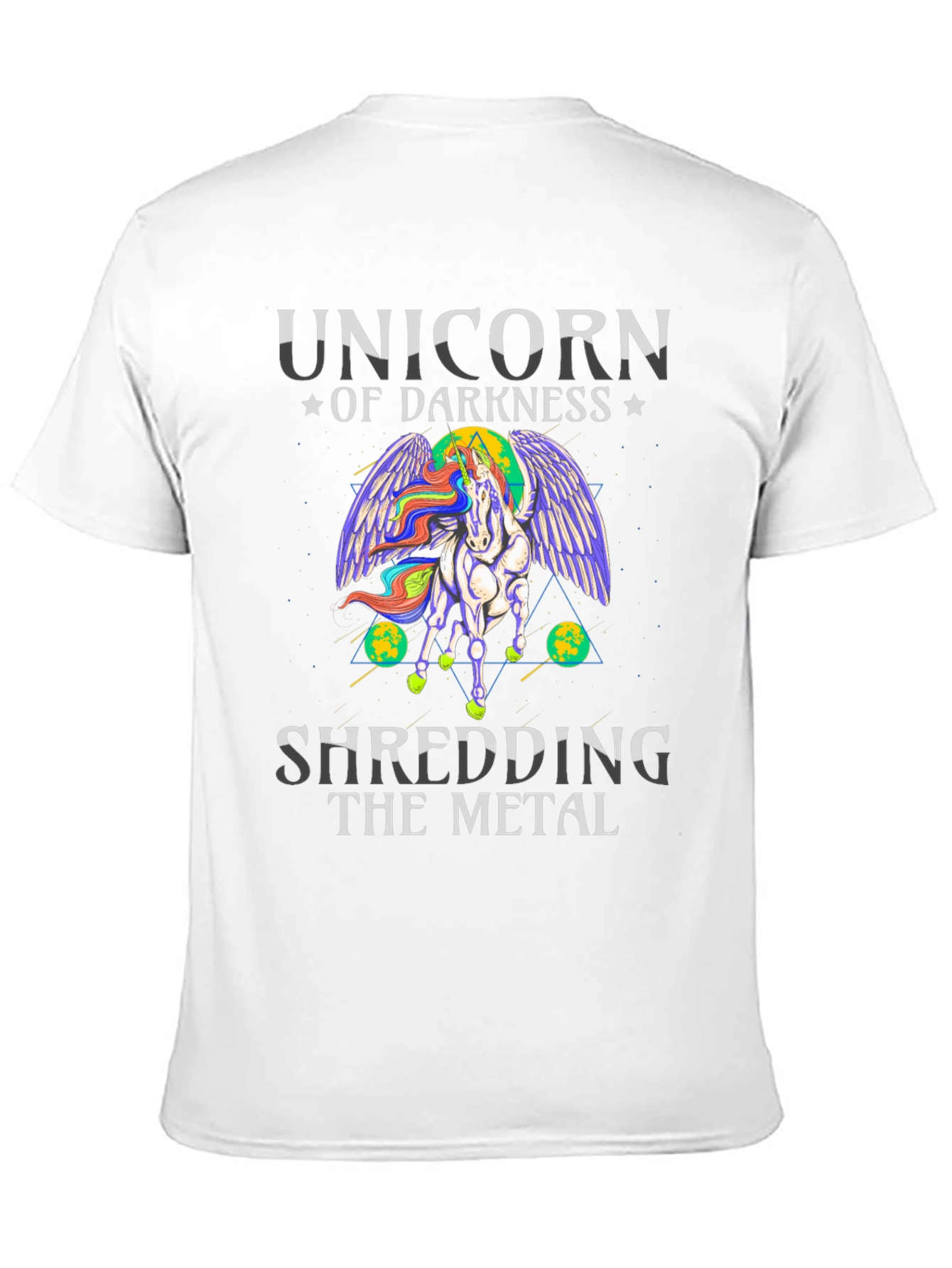Unicorn of Darkness Shredding Metal T-Shirt