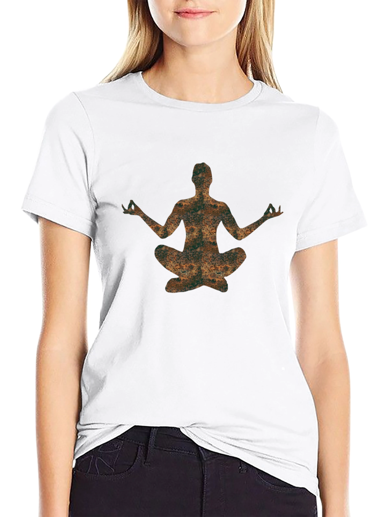Yoga Pose Graphic Black T-Shirt