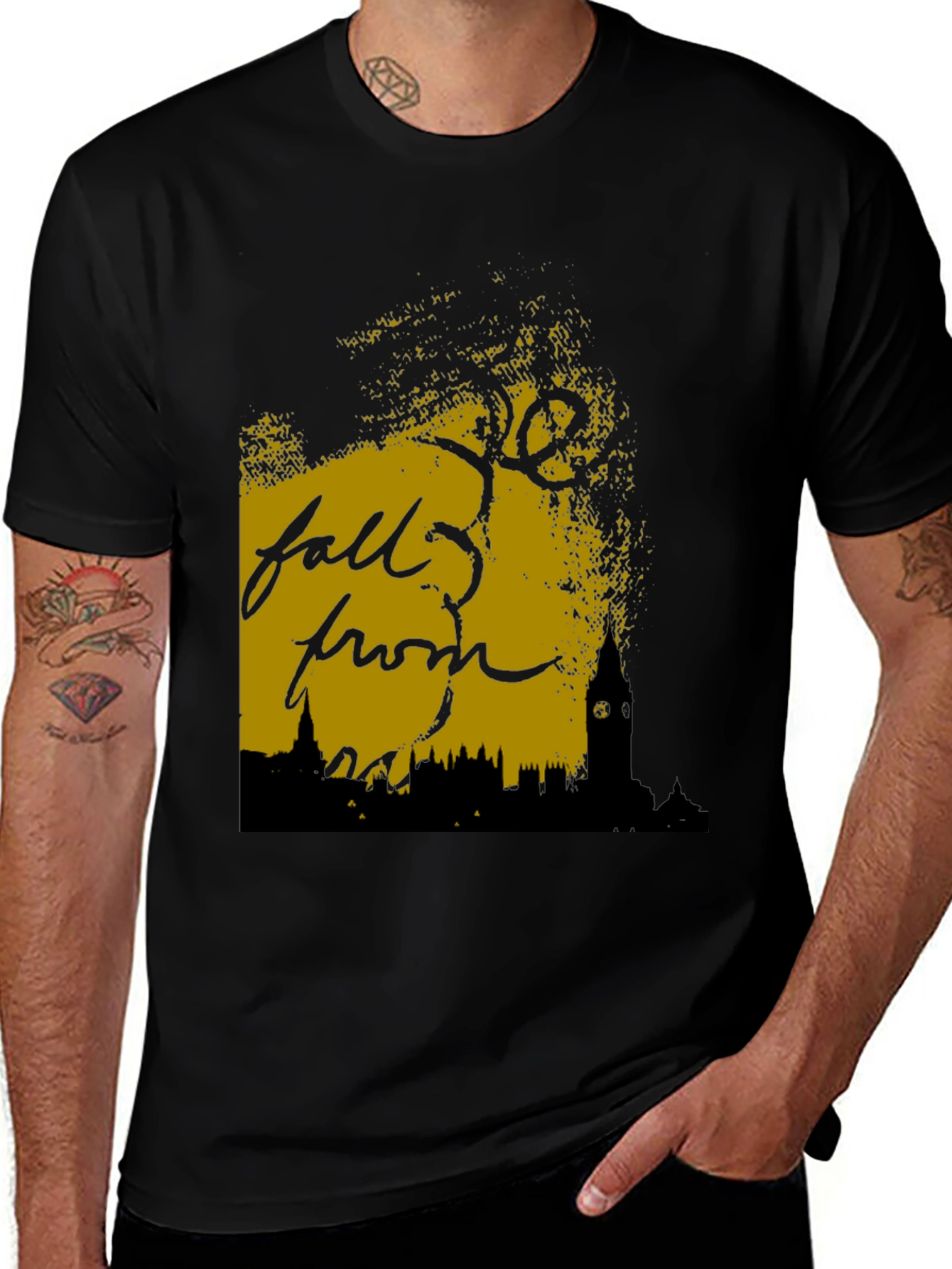 Fall From Grace Black Graphic Tee