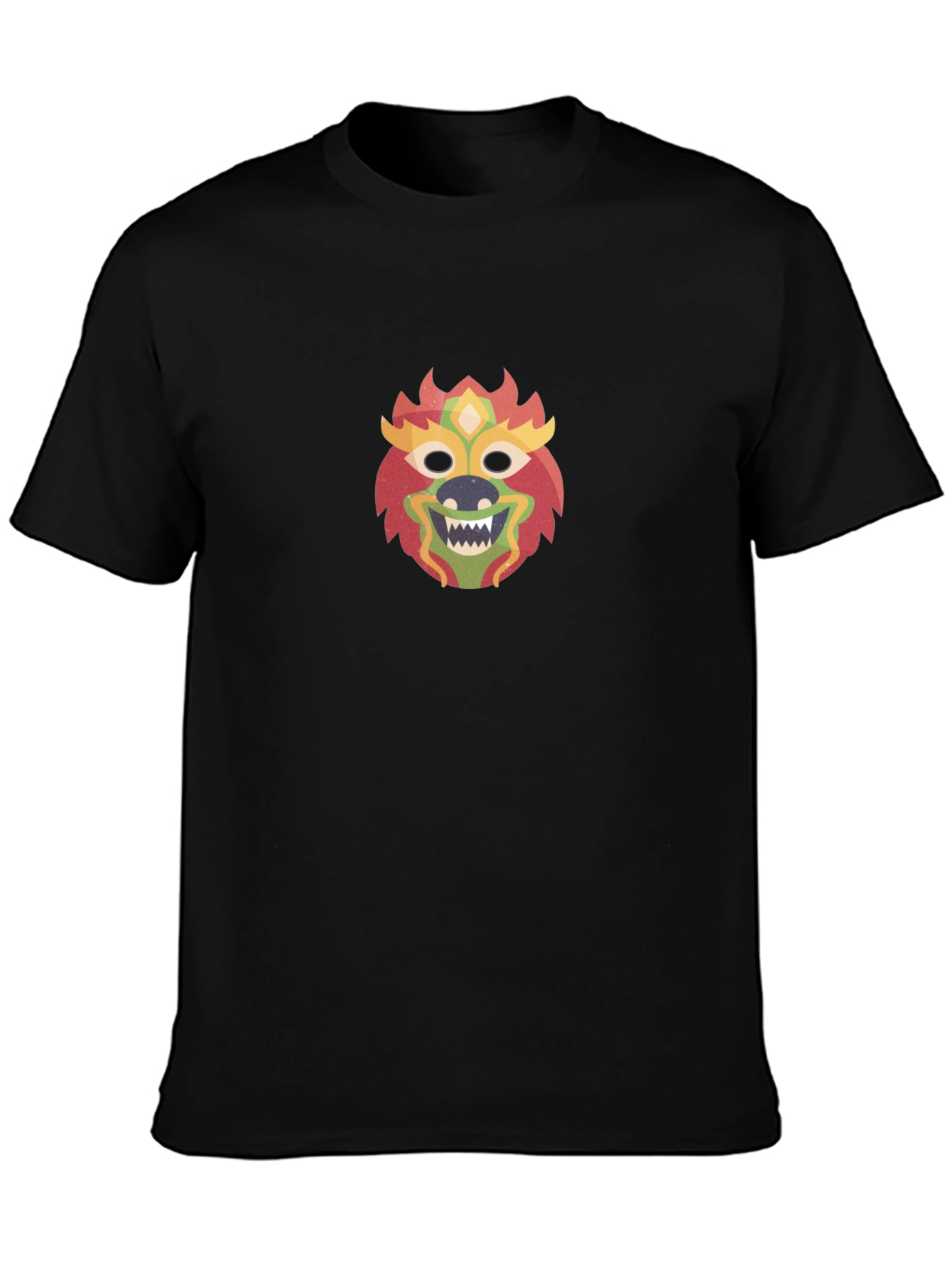 Lion Mask Graphic Black T-Shirt