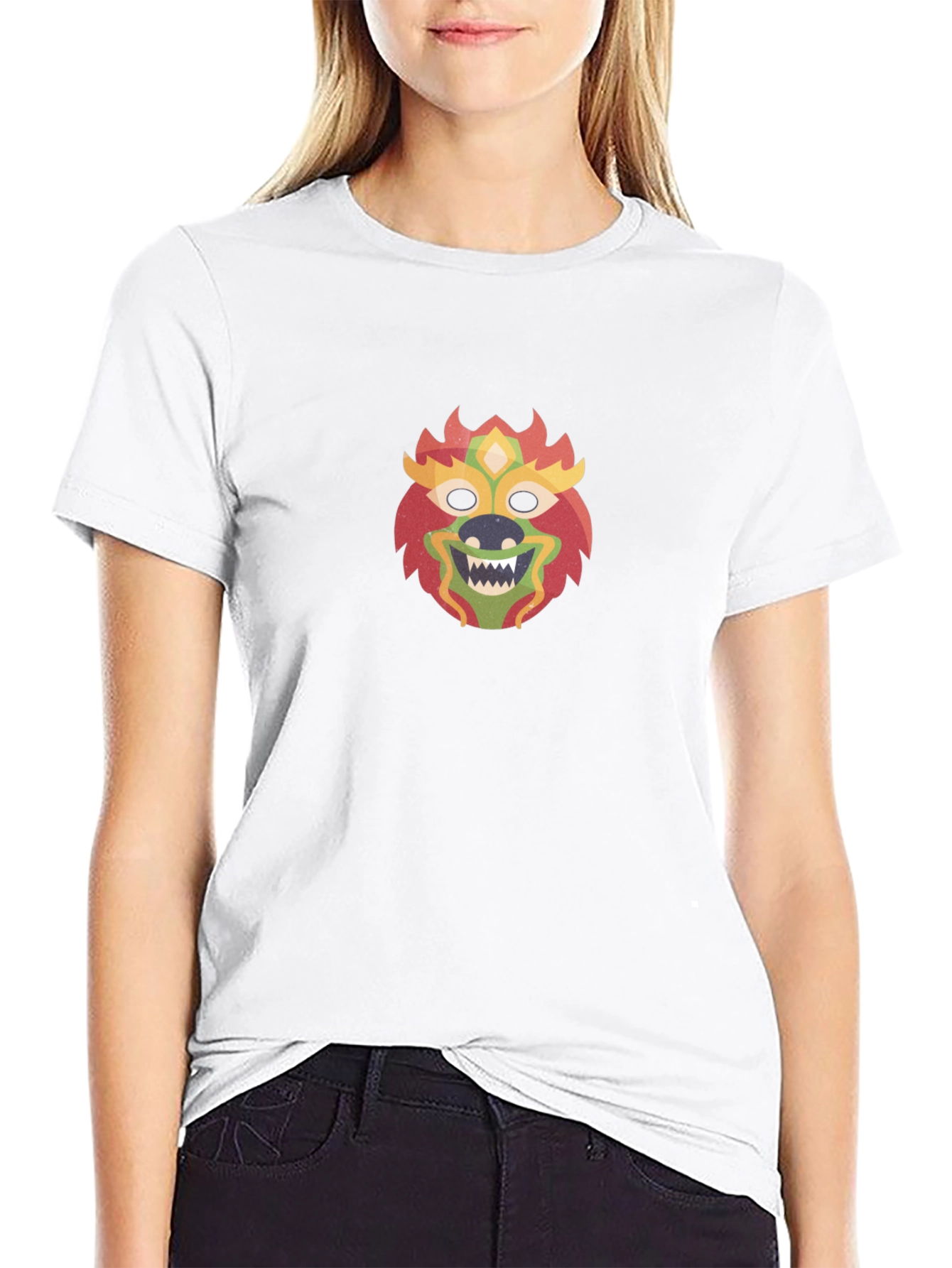 Lion Mask Graphic Black T-Shirt