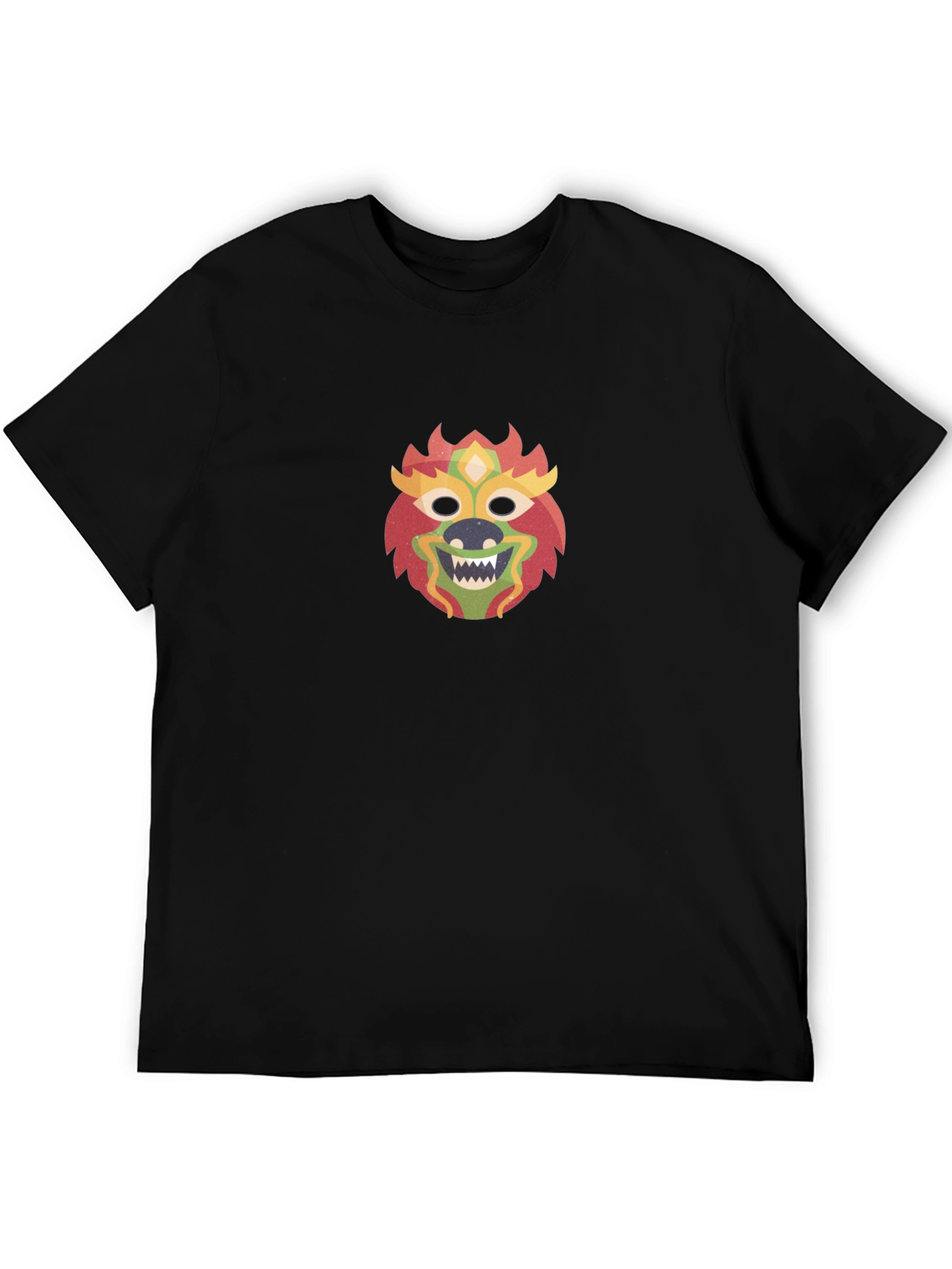 Lion Mask Graphic Black T-Shirt