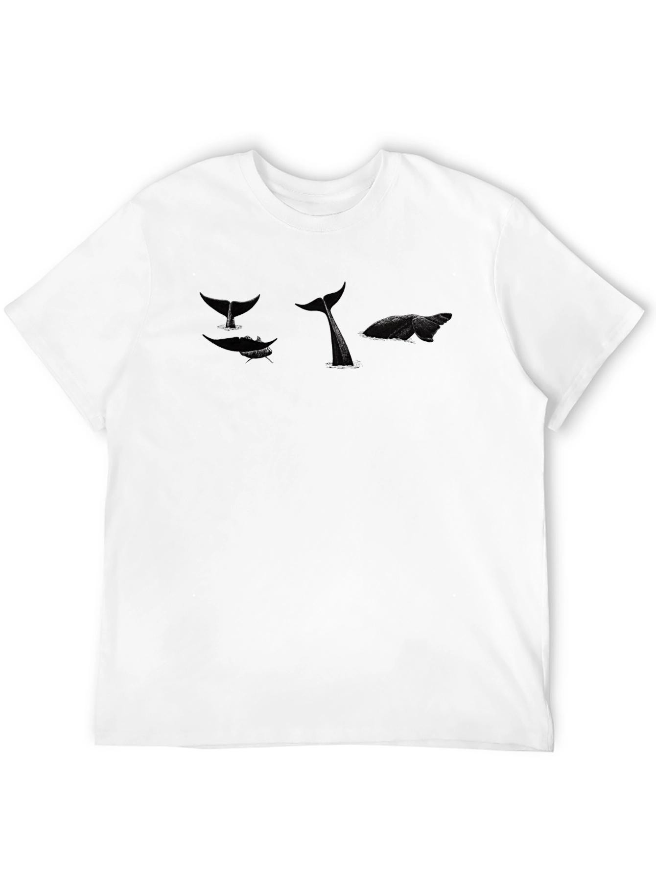 Whale Tail Graphic Tee - Black Cotton Comfort