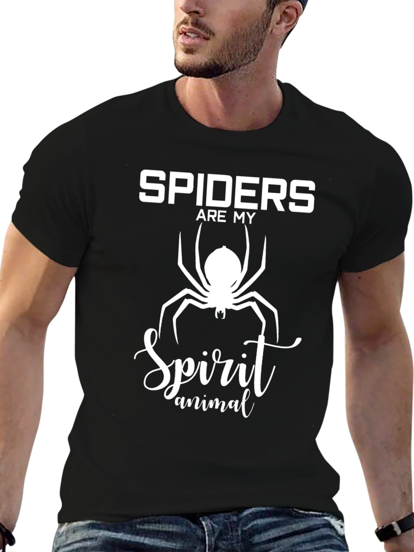 Spiders Are My Spirit Animal Black Graphic T-Shirt
