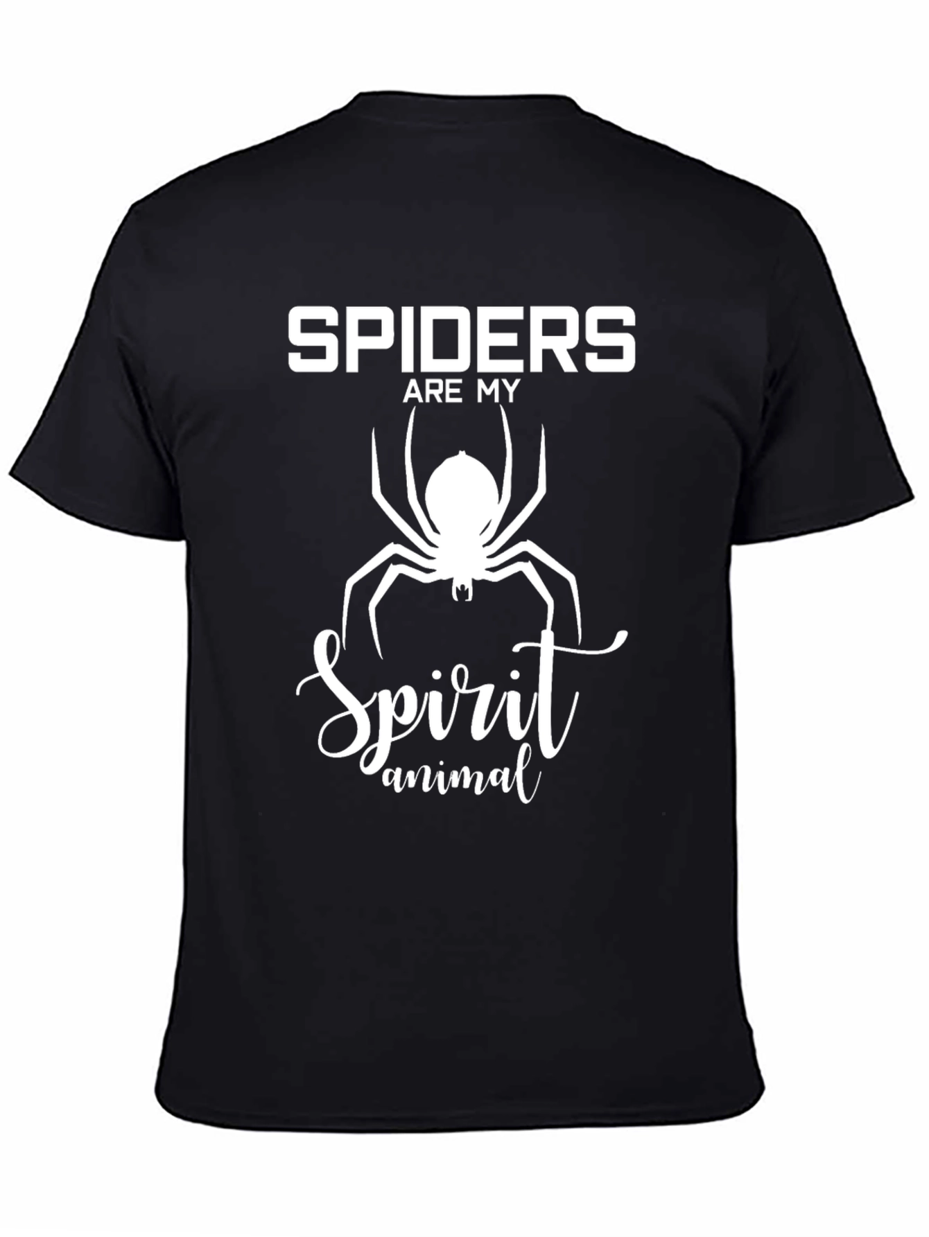 Spiders Are My Spirit Animal Black Graphic T-Shirt
