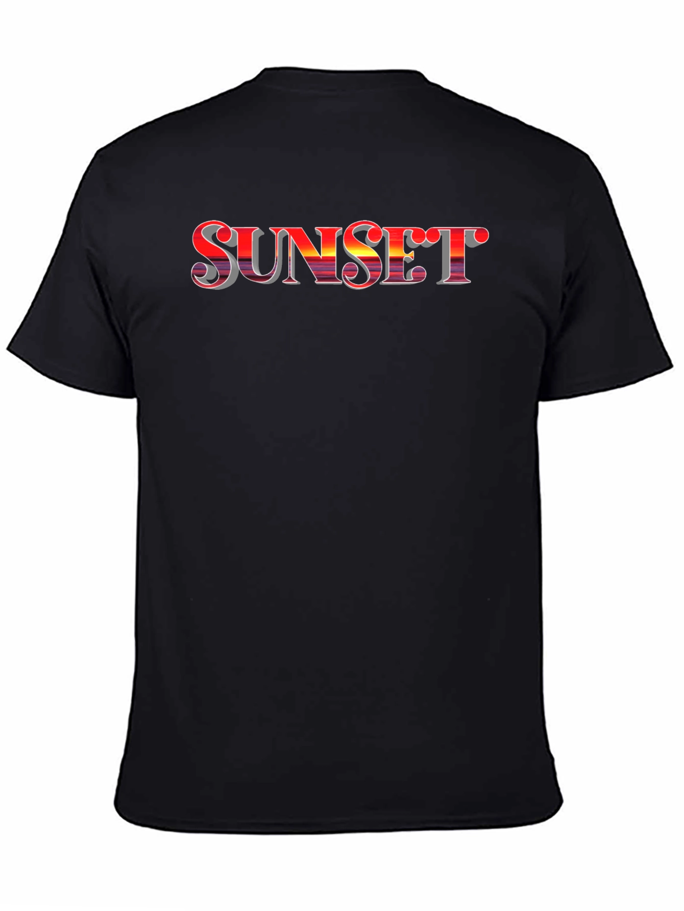 Sunset Graphic Tee - Stylish Black Cotton T-Shirt