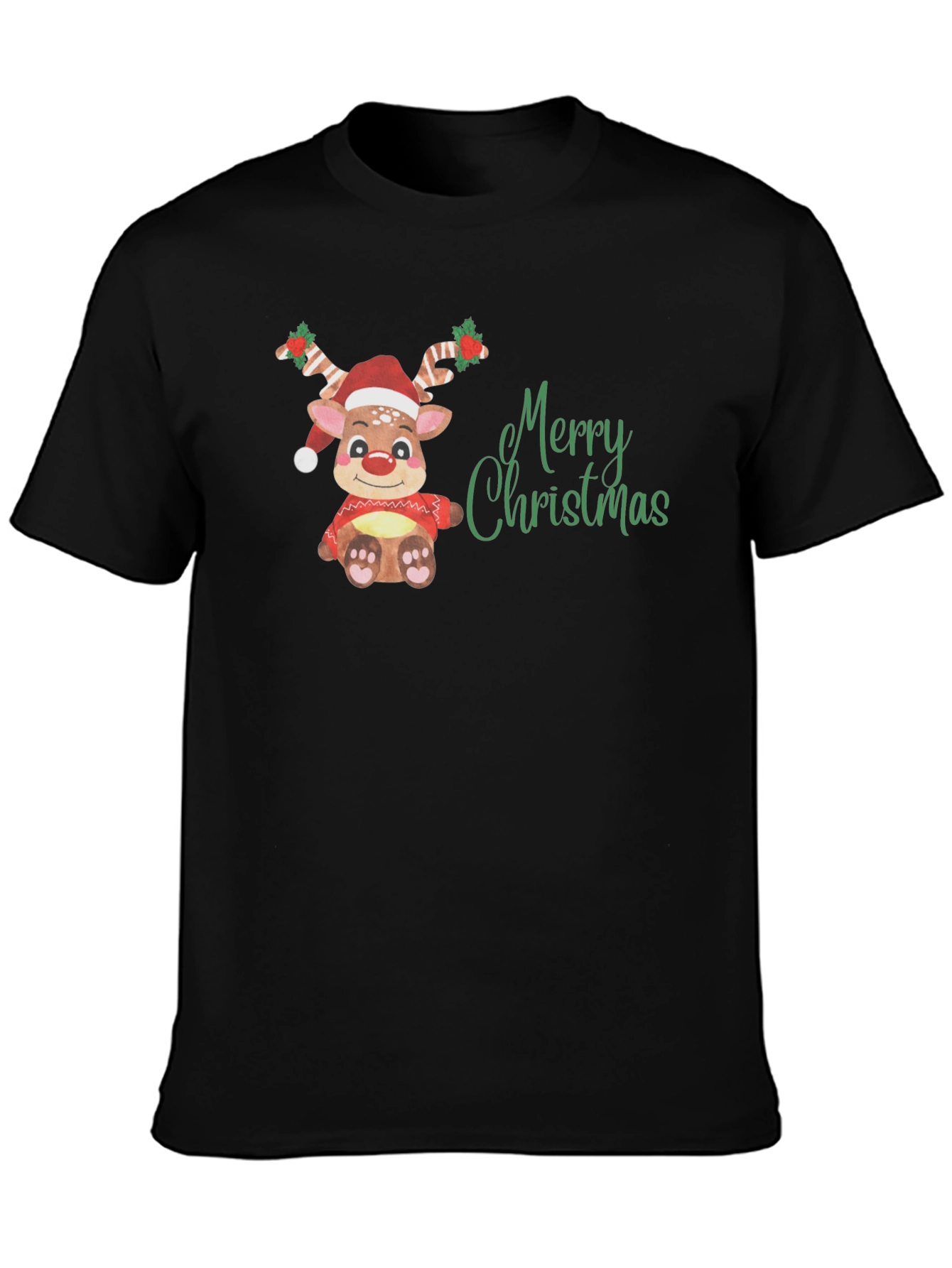 Merry Christmas Reindeer Graphic Tee