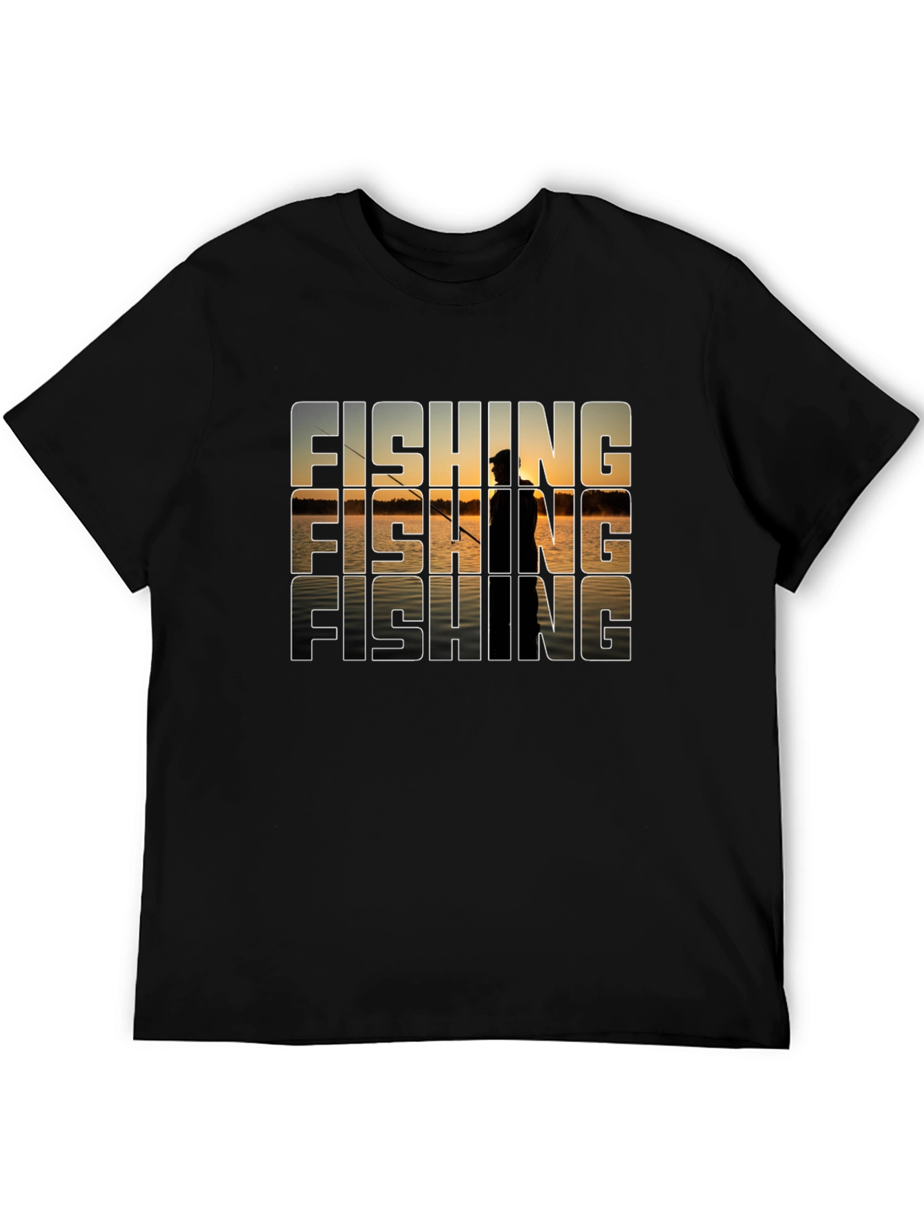 Fishing Sunset T-Shirt - Nature Graphic Tee