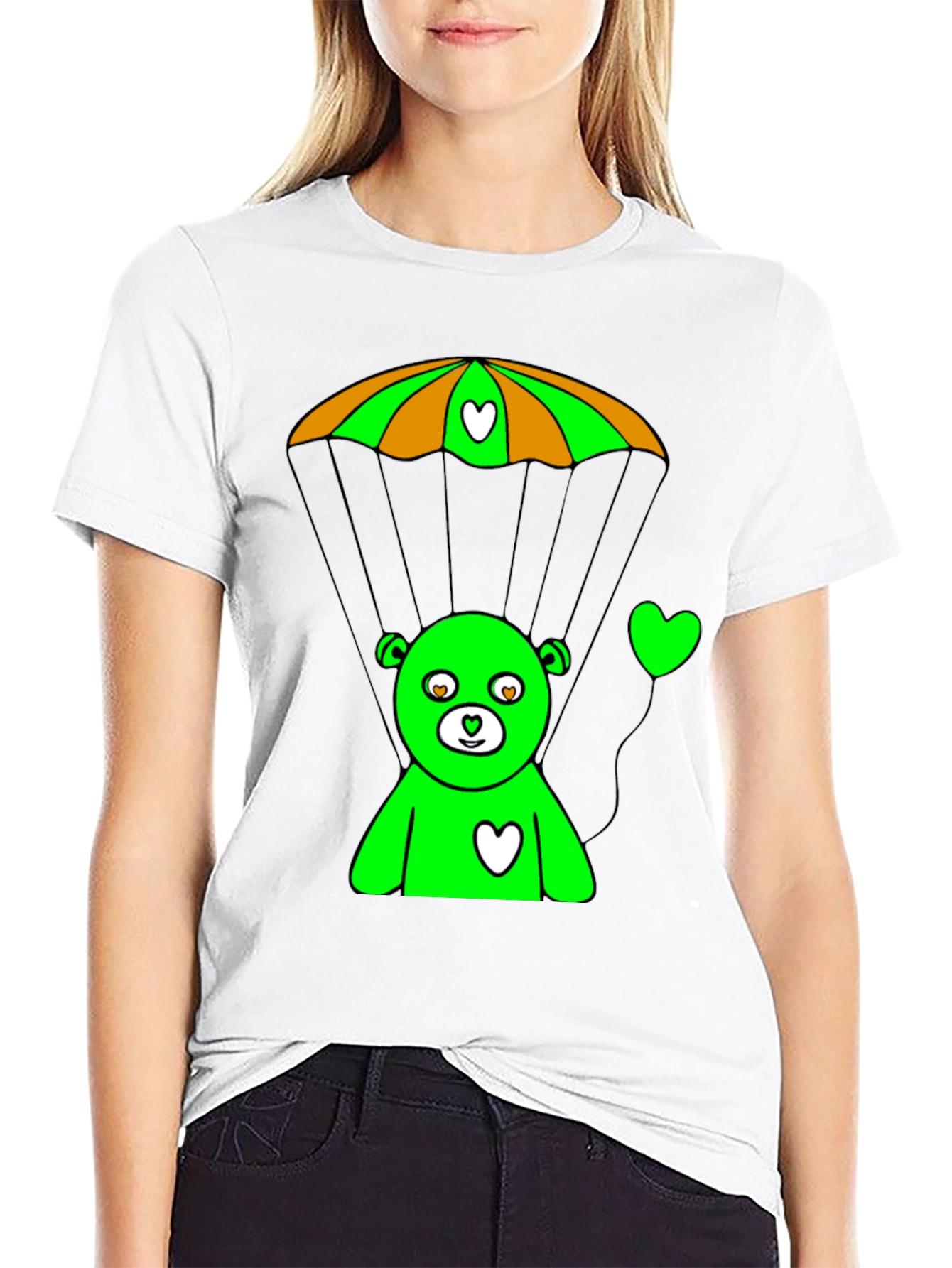Green Bear Parachute Graphic Tee