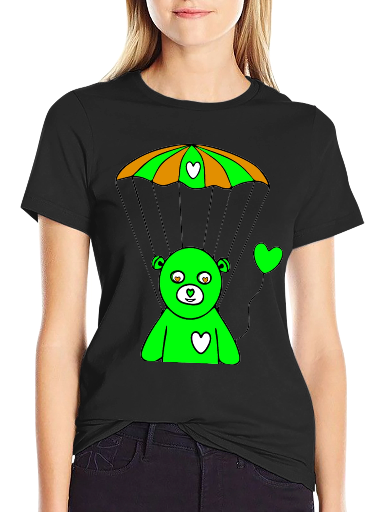 Green Bear Parachute Graphic Tee