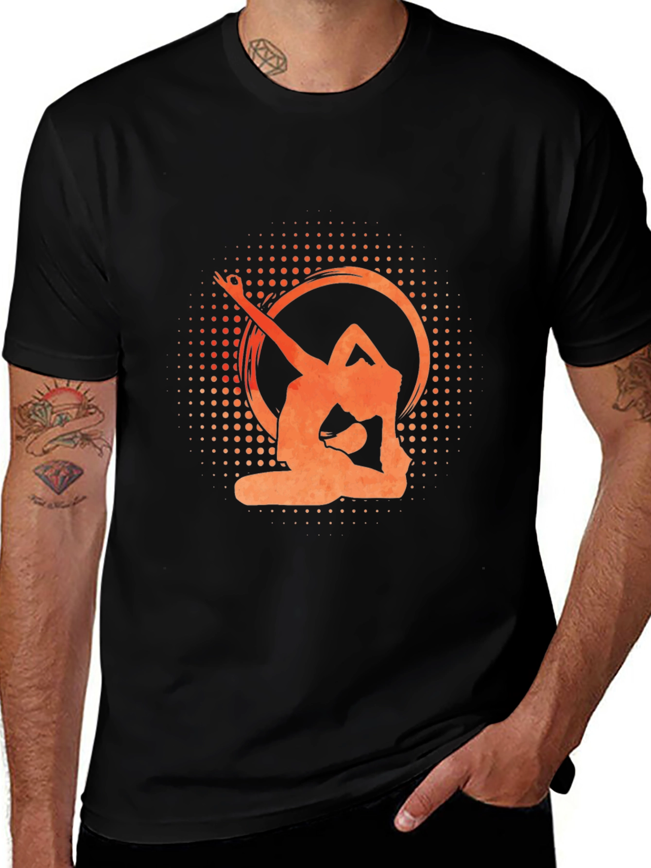 Yoga Pose Graphic T-Shirt - Black