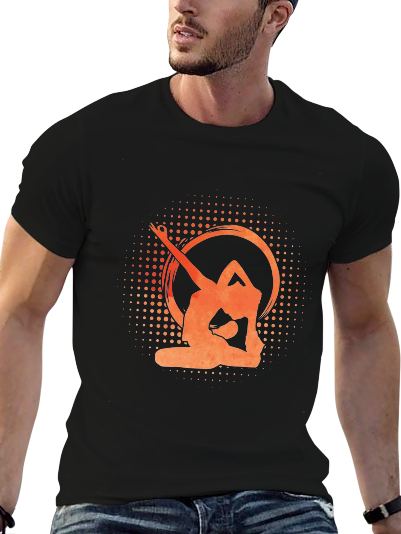 Yoga Pose Graphic T-Shirt - Black