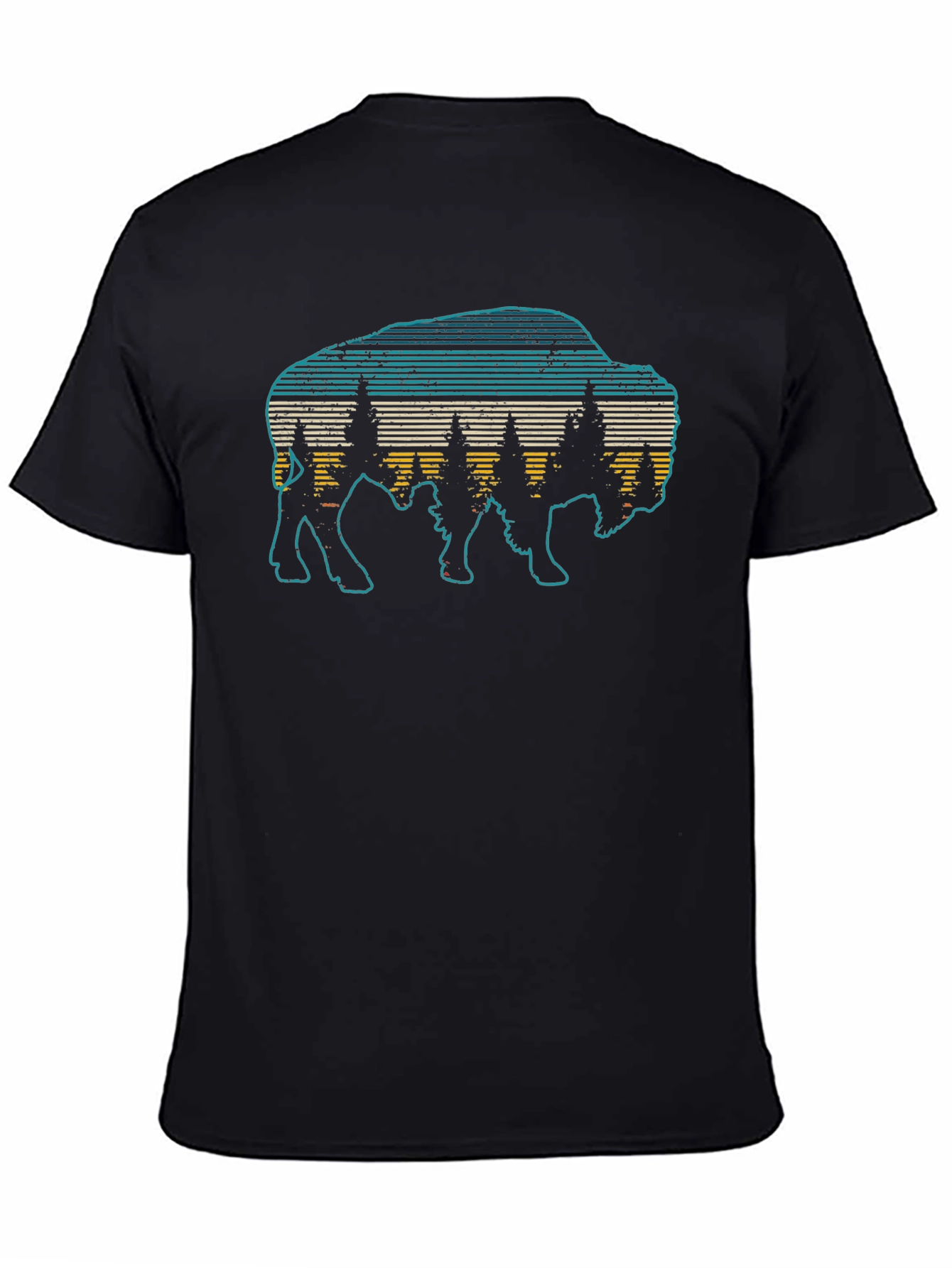 Retro Bison Graphic T-Shirt - Nature Inspired Design