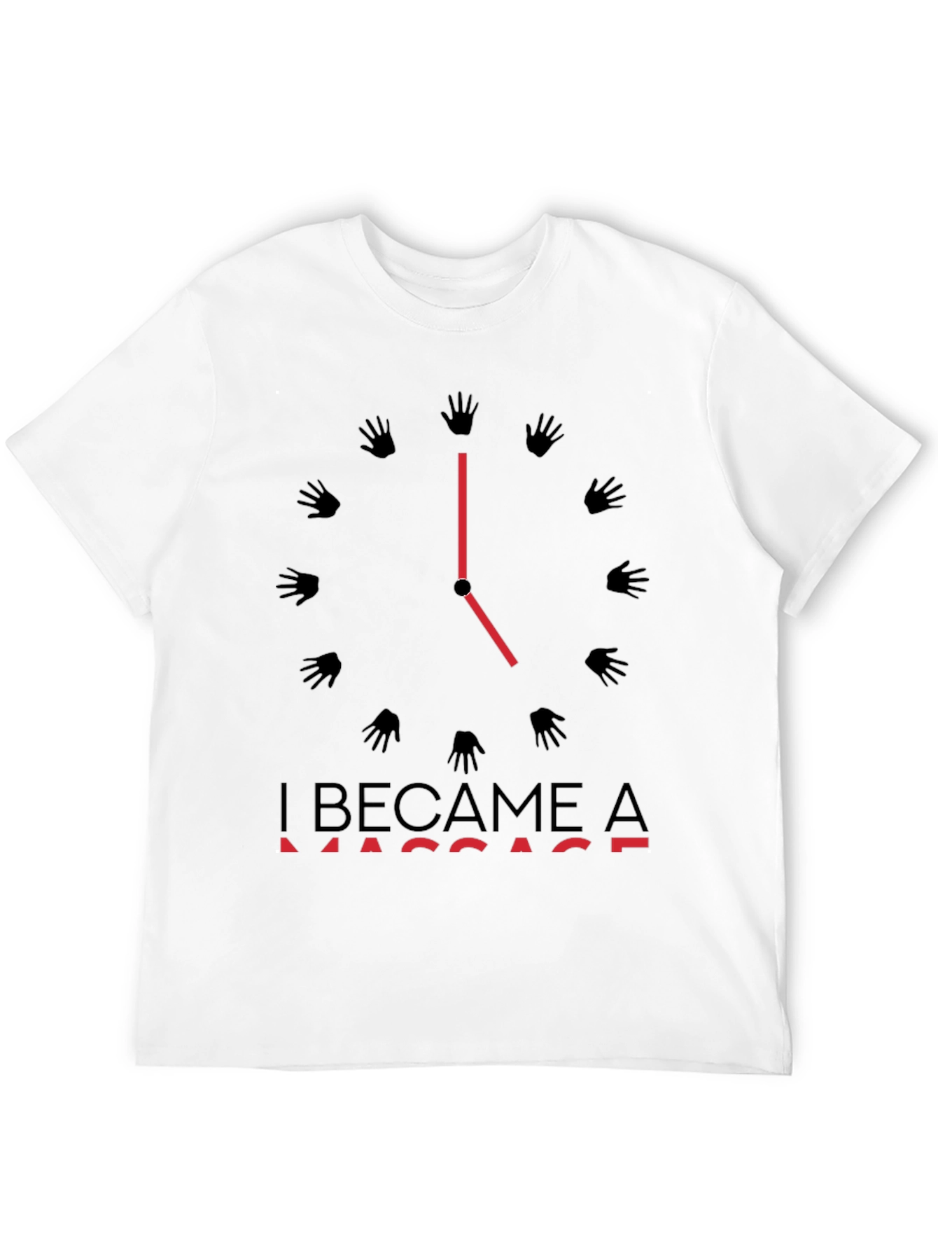 Massage Time T-Shirt - Black Crew Neck Tee