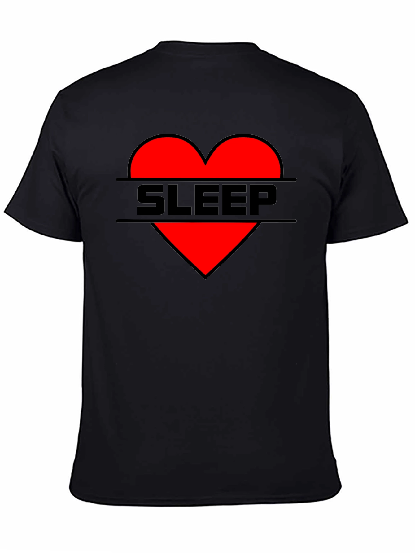 Sleep Heart Graphic Tee - Casual Black T-Shirt