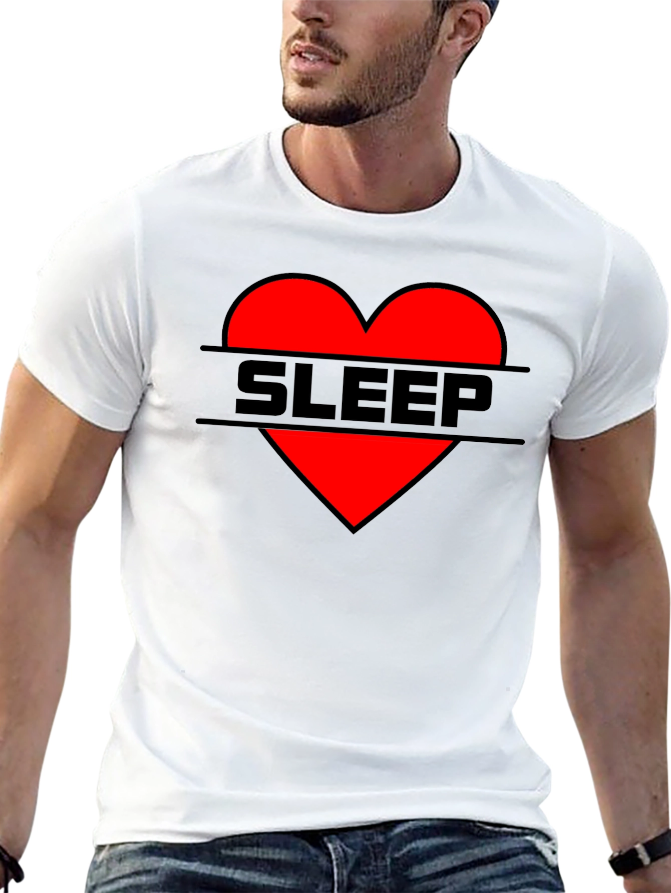 Sleep Heart Graphic Tee - Casual Black T-Shirt