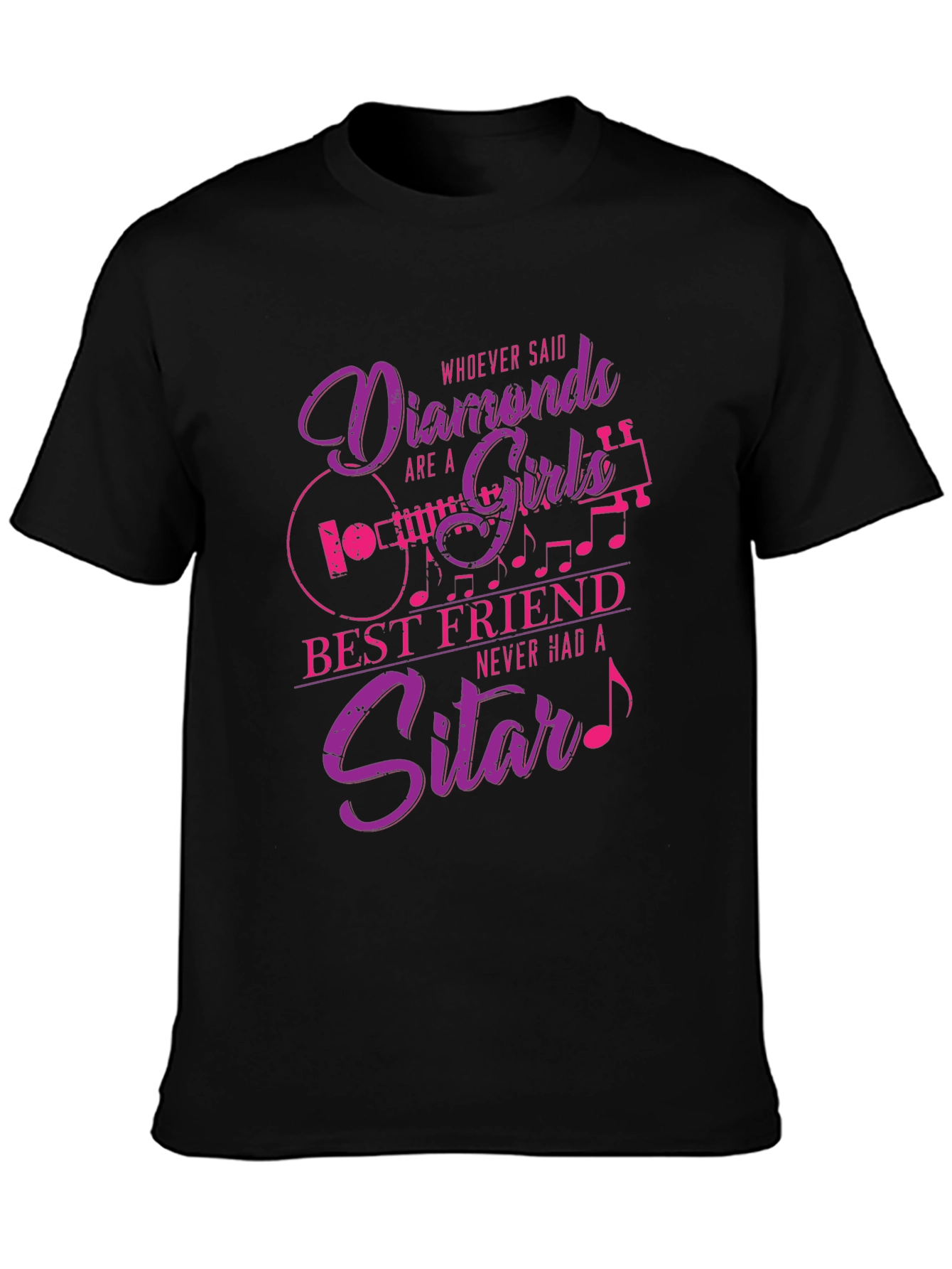 Diamonds & Sitars Graphic Tee - Music Lover T-Shirt
