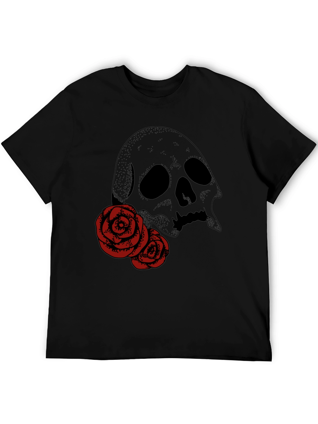 Skull & Roses Graphic Tee - Classic Black T-Shirt