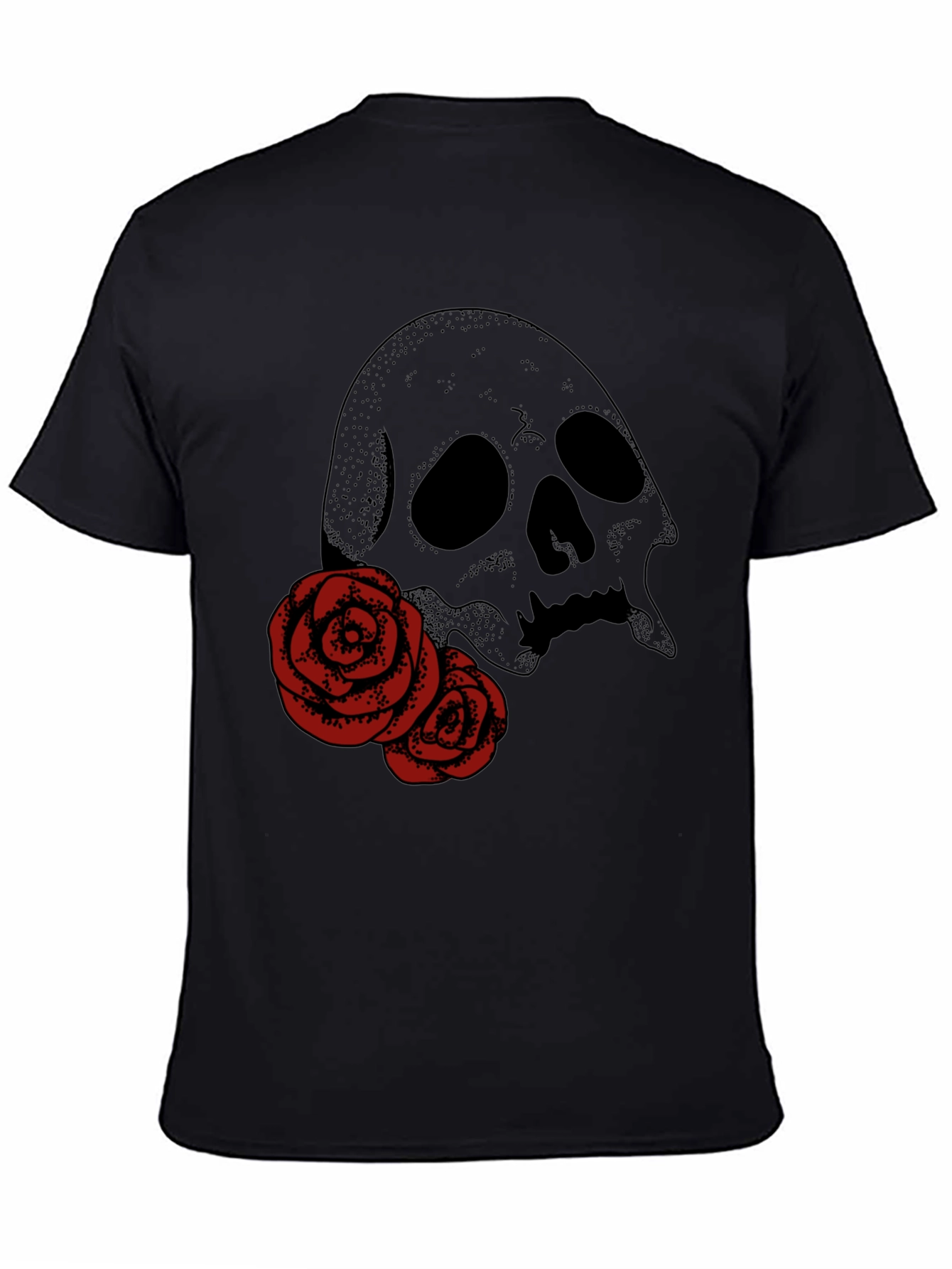 Skull & Roses Graphic Tee - Classic Black T-Shirt