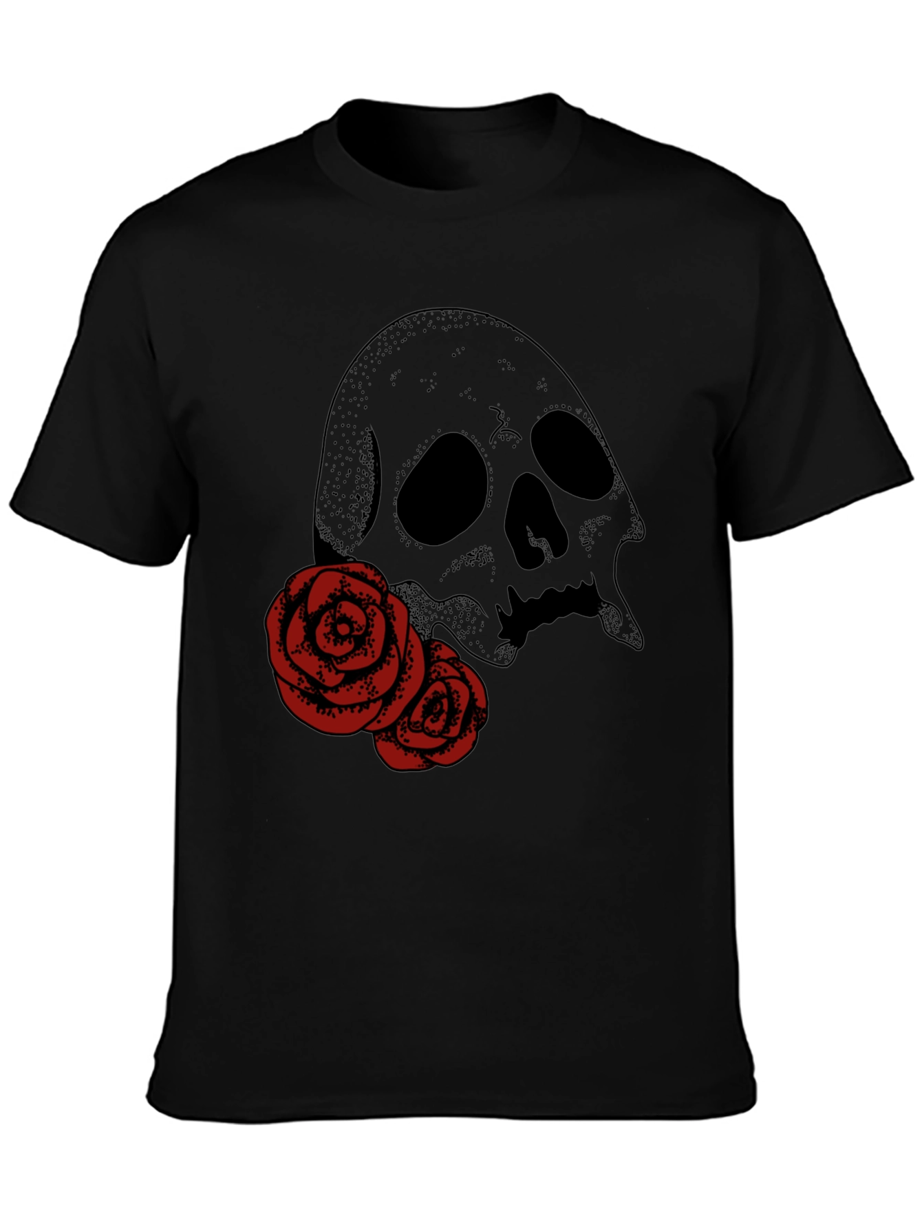 Skull & Roses Graphic Tee - Classic Black T-Shirt