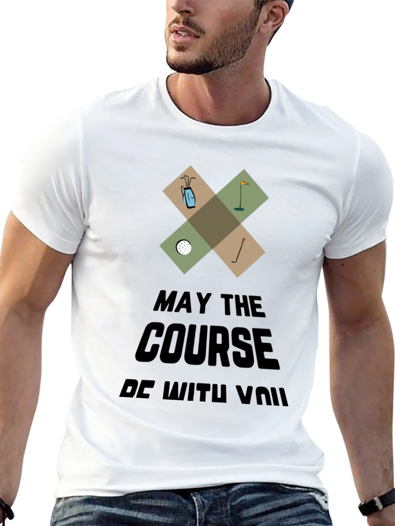 May the Course Be With You Funny Golf T-Shirt