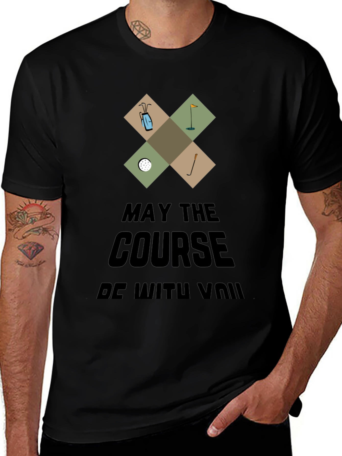 May the Course Be With You Funny Golf T-Shirt
