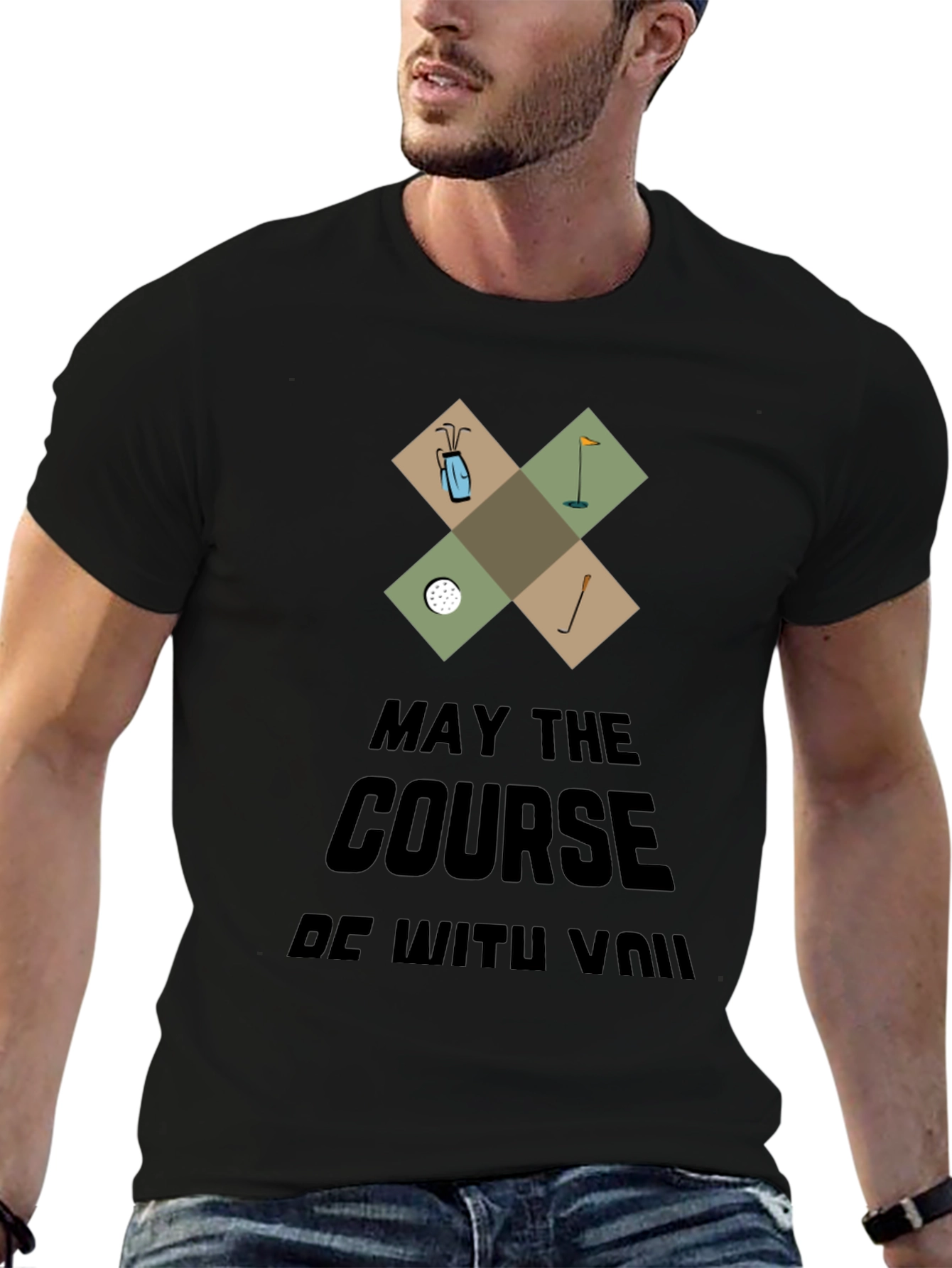 May the Course Be With You Funny Golf T-Shirt