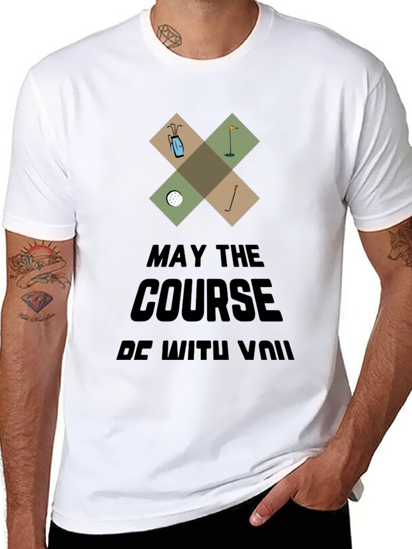 May the Course Be With You Funny Golf T-Shirt