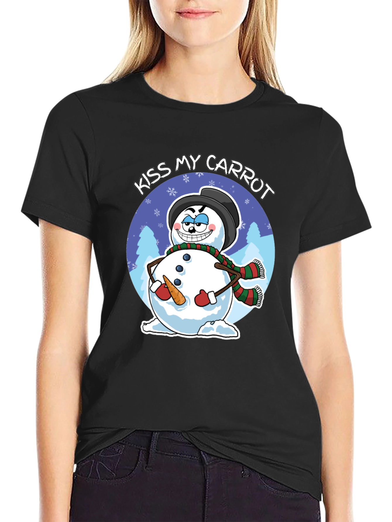 Kiss My Carrot Snowman Graphic Tee