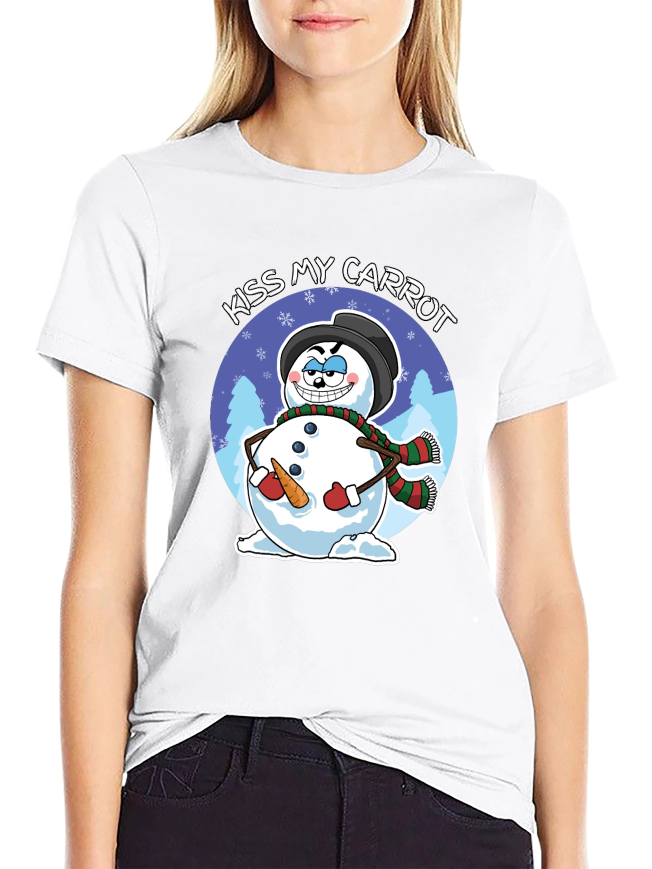 Kiss My Carrot Snowman Graphic Tee