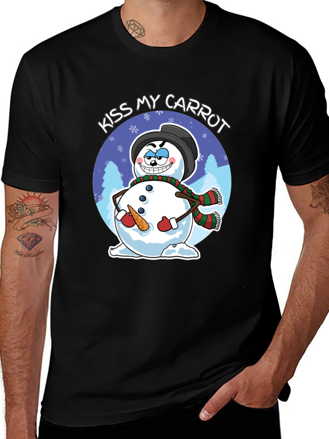 Kiss My Carrot Snowman Graphic Tee