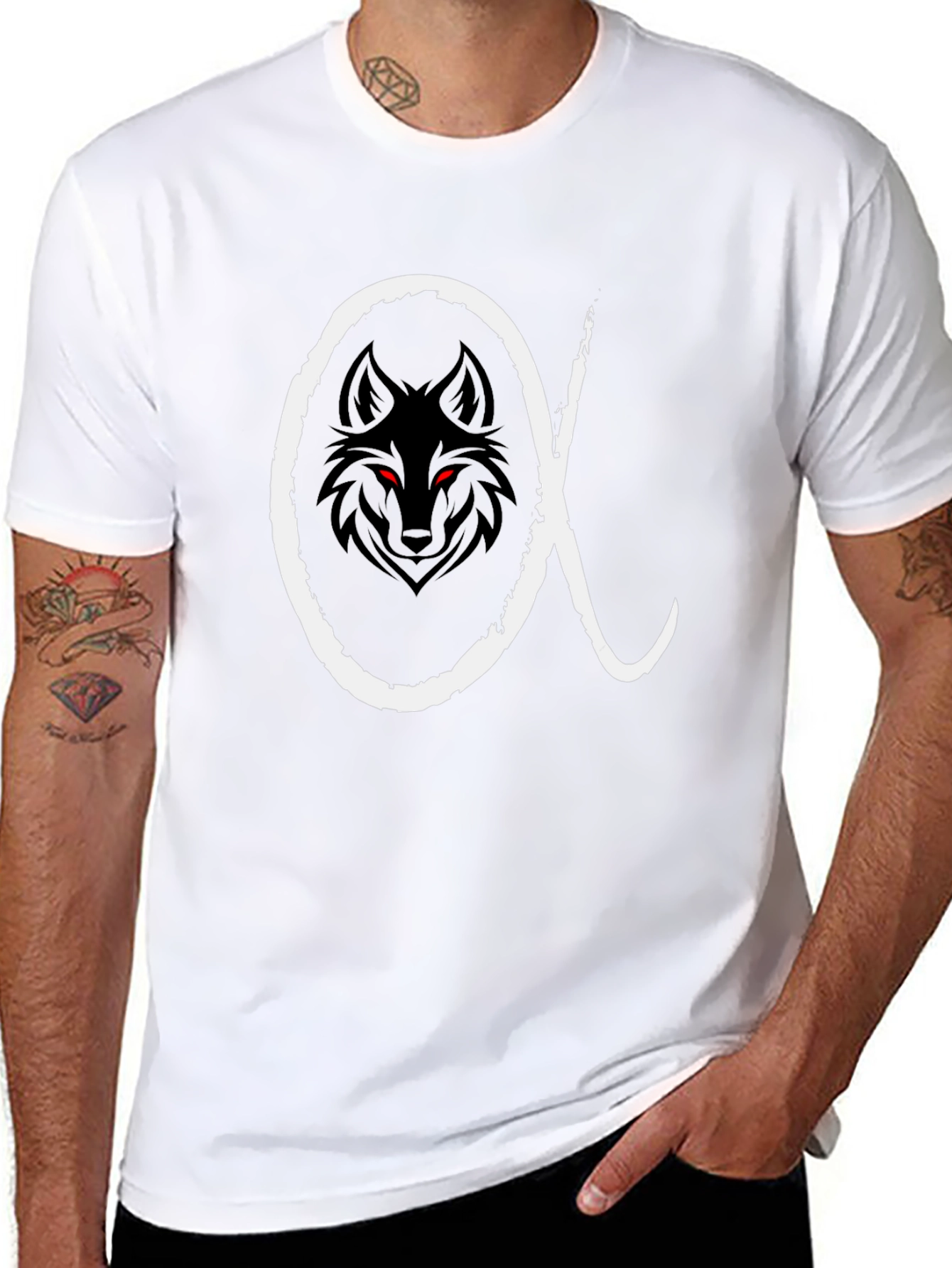 Alpha Wolf Graphic T-Shirt - Mens Black Tee
