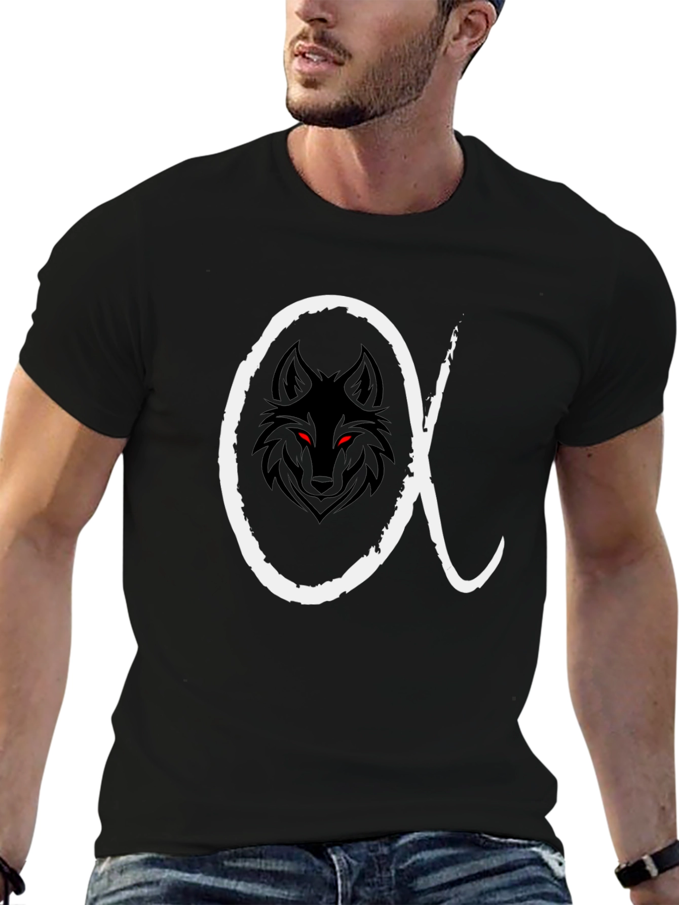 Alpha Wolf Graphic T-Shirt - Mens Black Tee