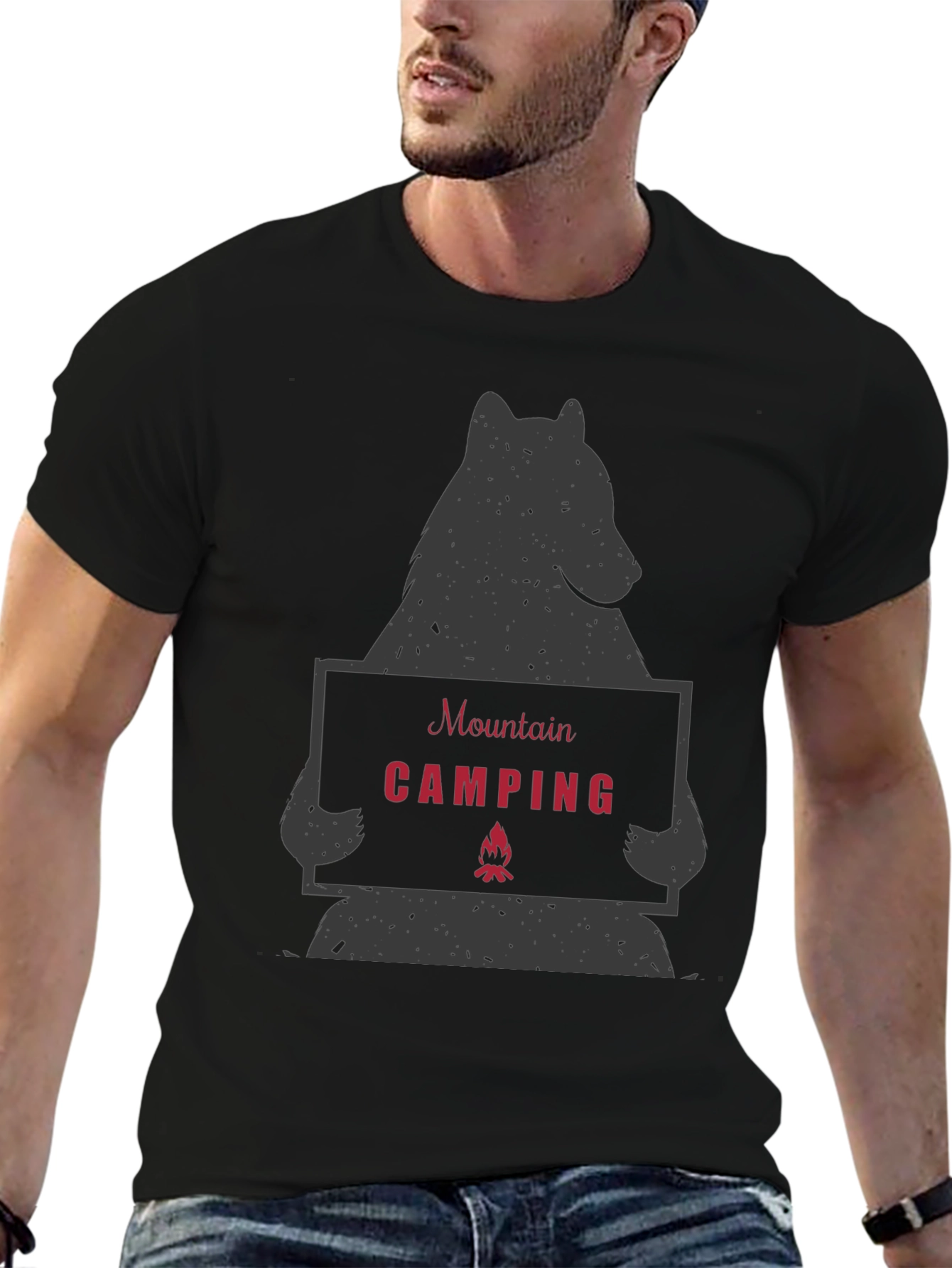 Mountain Camping Bear Graphic Tee