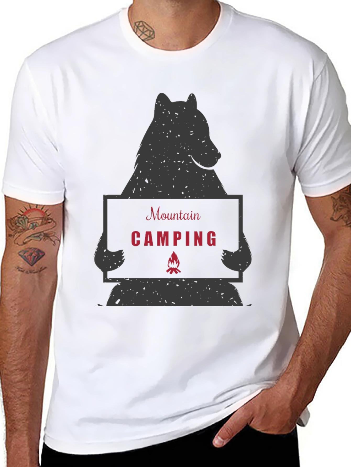 Mountain Camping Bear Graphic Tee