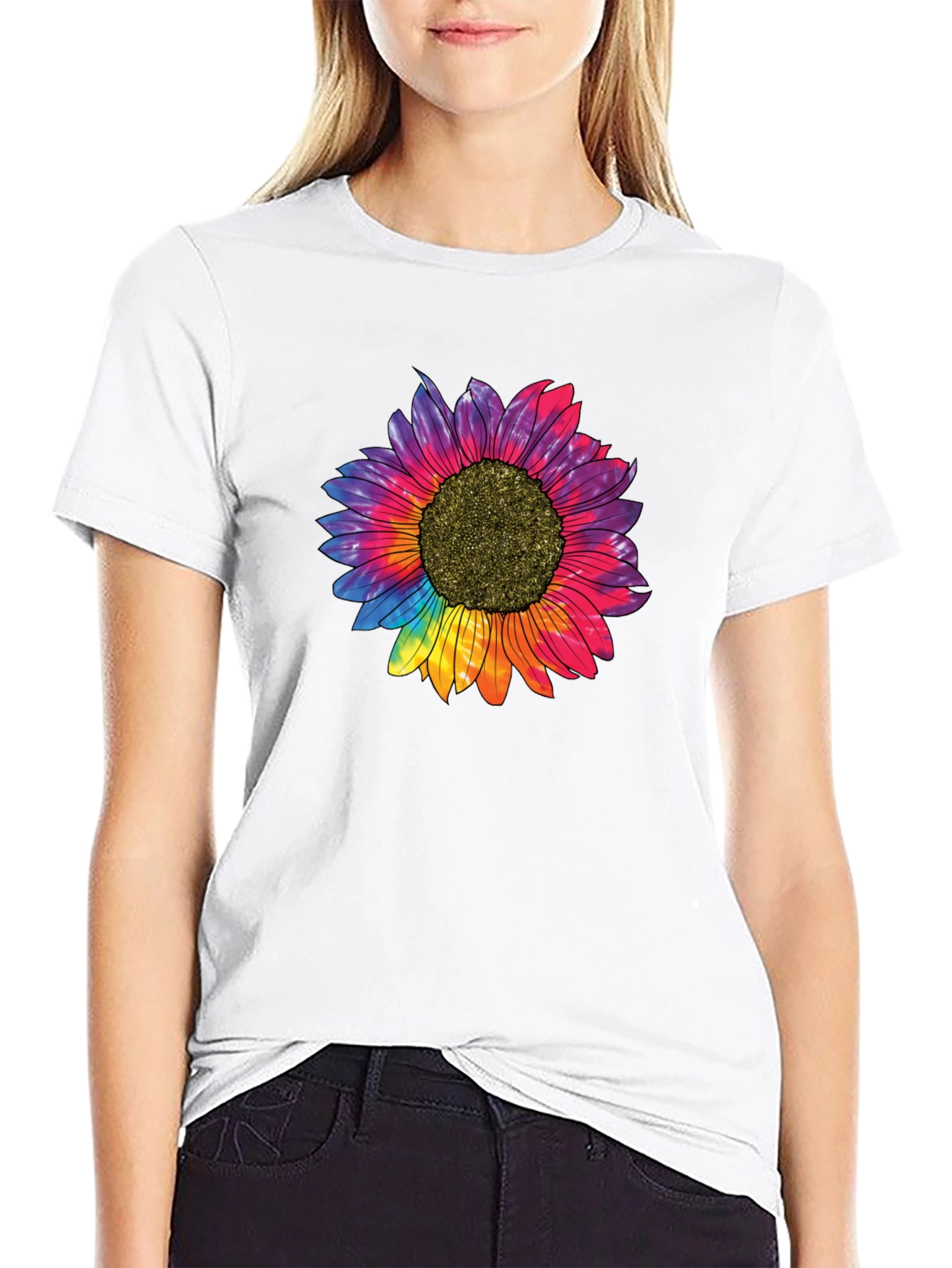 Tie Dye Sunflower Graphic T-Shirt