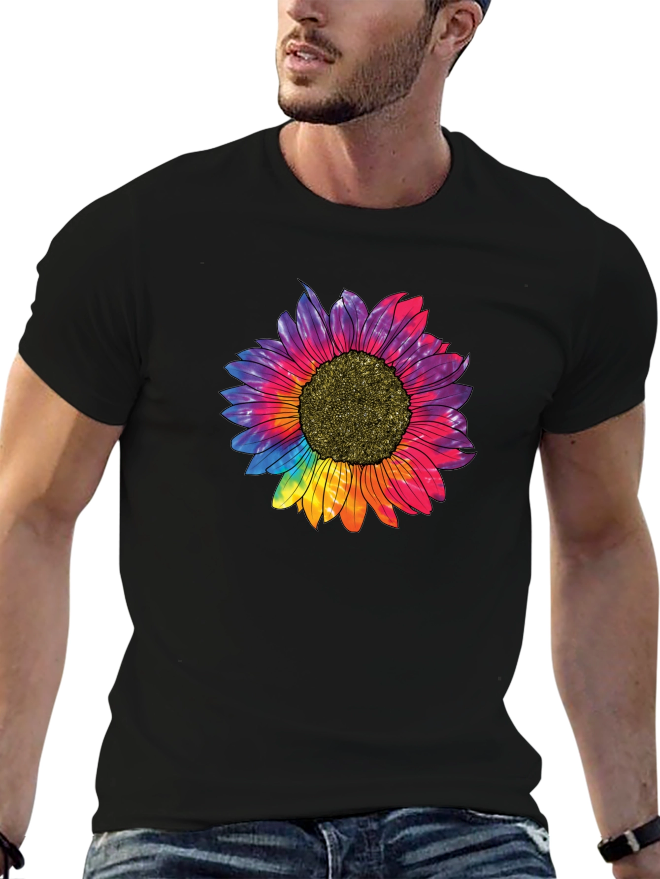 Tie Dye Sunflower Graphic T-Shirt