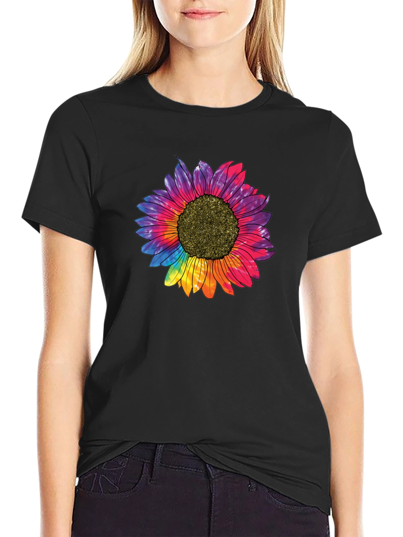 Tie Dye Sunflower Graphic T-Shirt