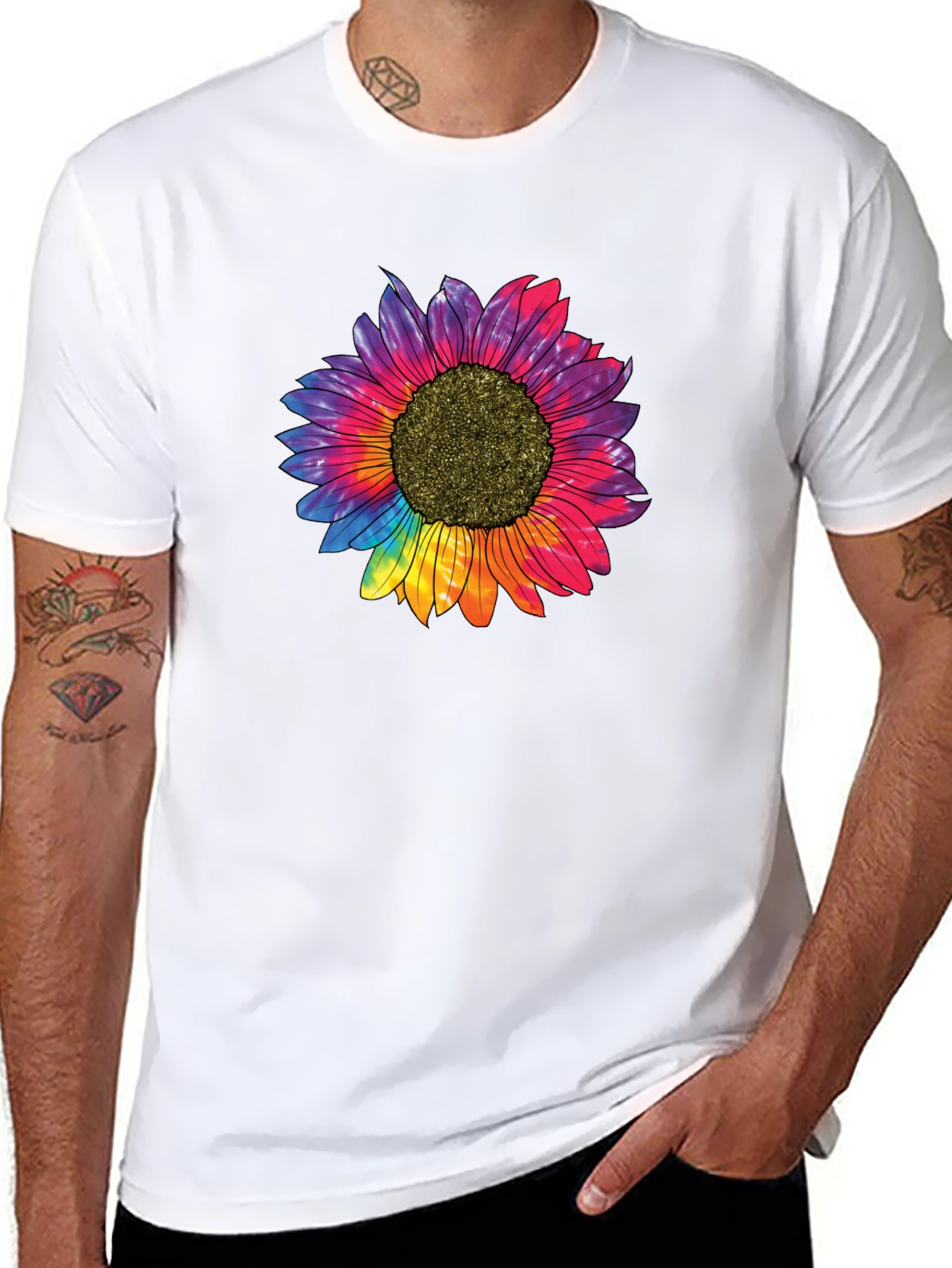 Tie Dye Sunflower Graphic T-Shirt