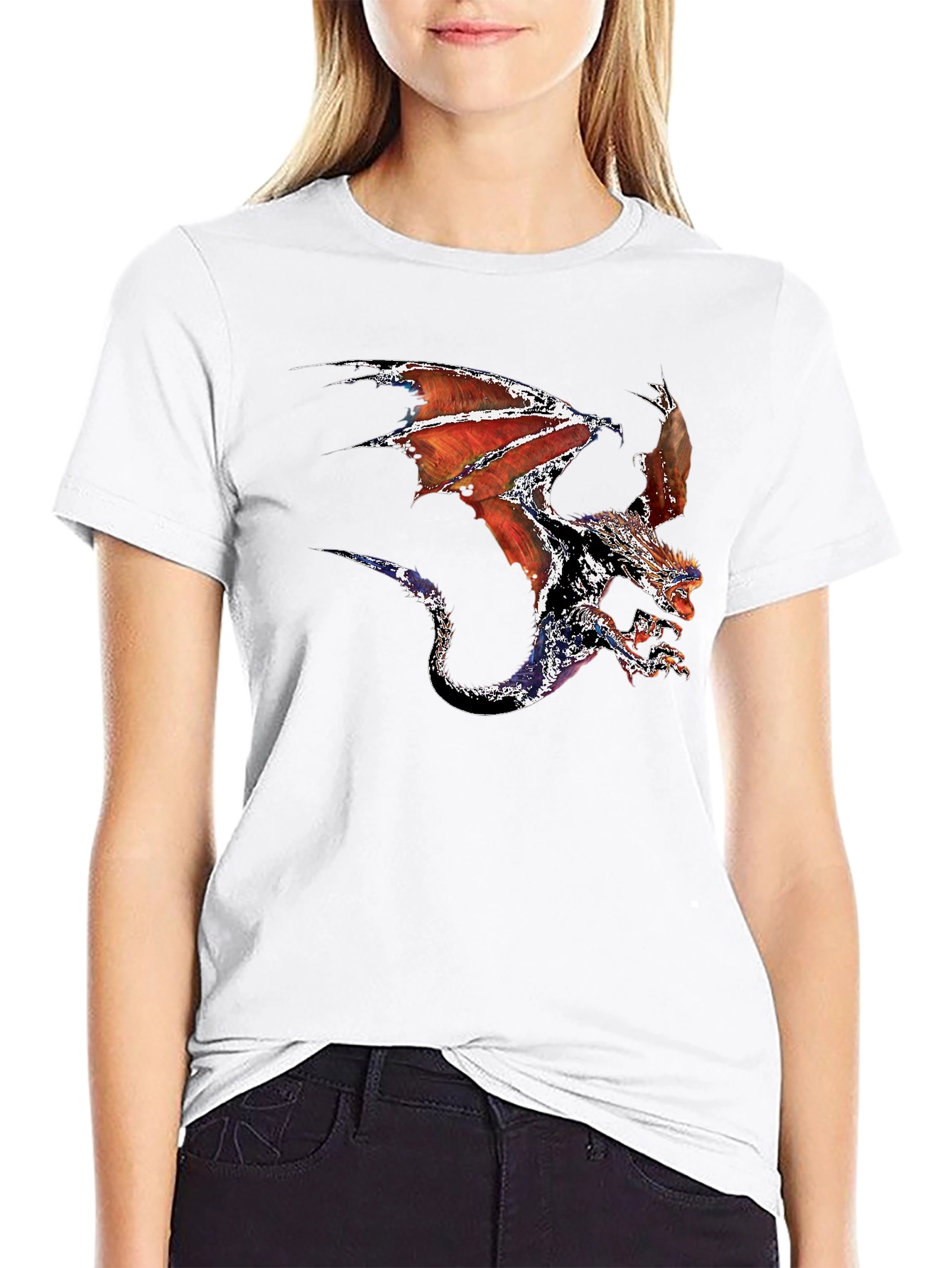 Dragon Graphic Tee - Black Cotton