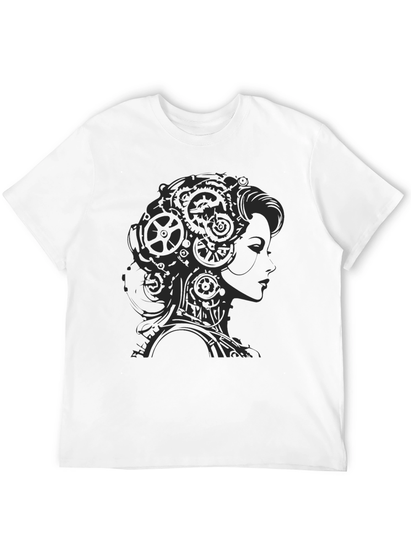 Steampunk Lady Graphic T-Shirt - Black