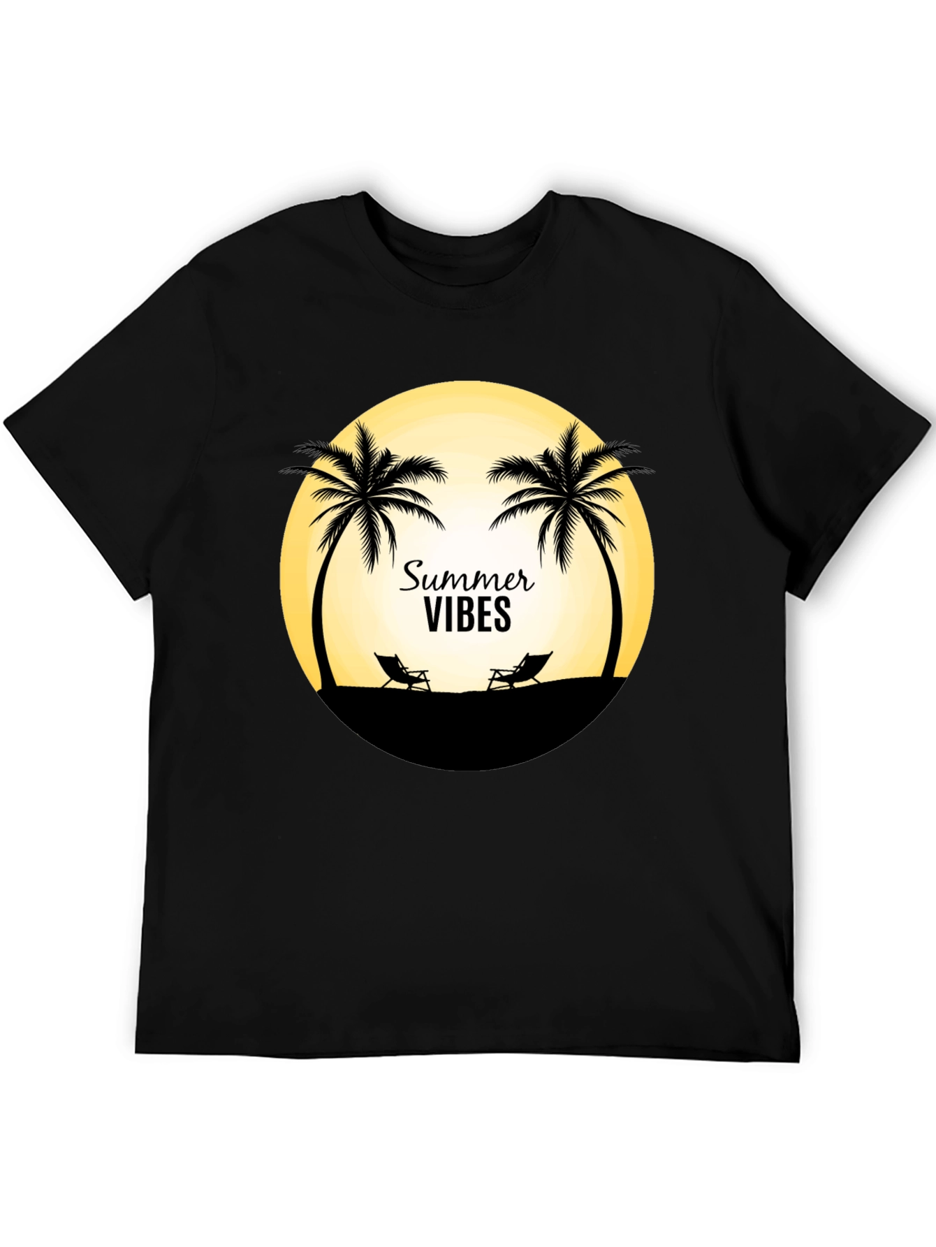 Summer Vibes T-Shirt - Beach Palm Tree Design