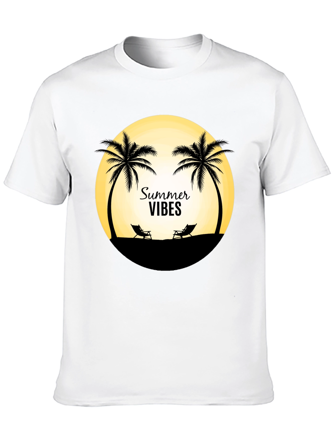 Summer Vibes T-Shirt - Beach Palm Tree Design