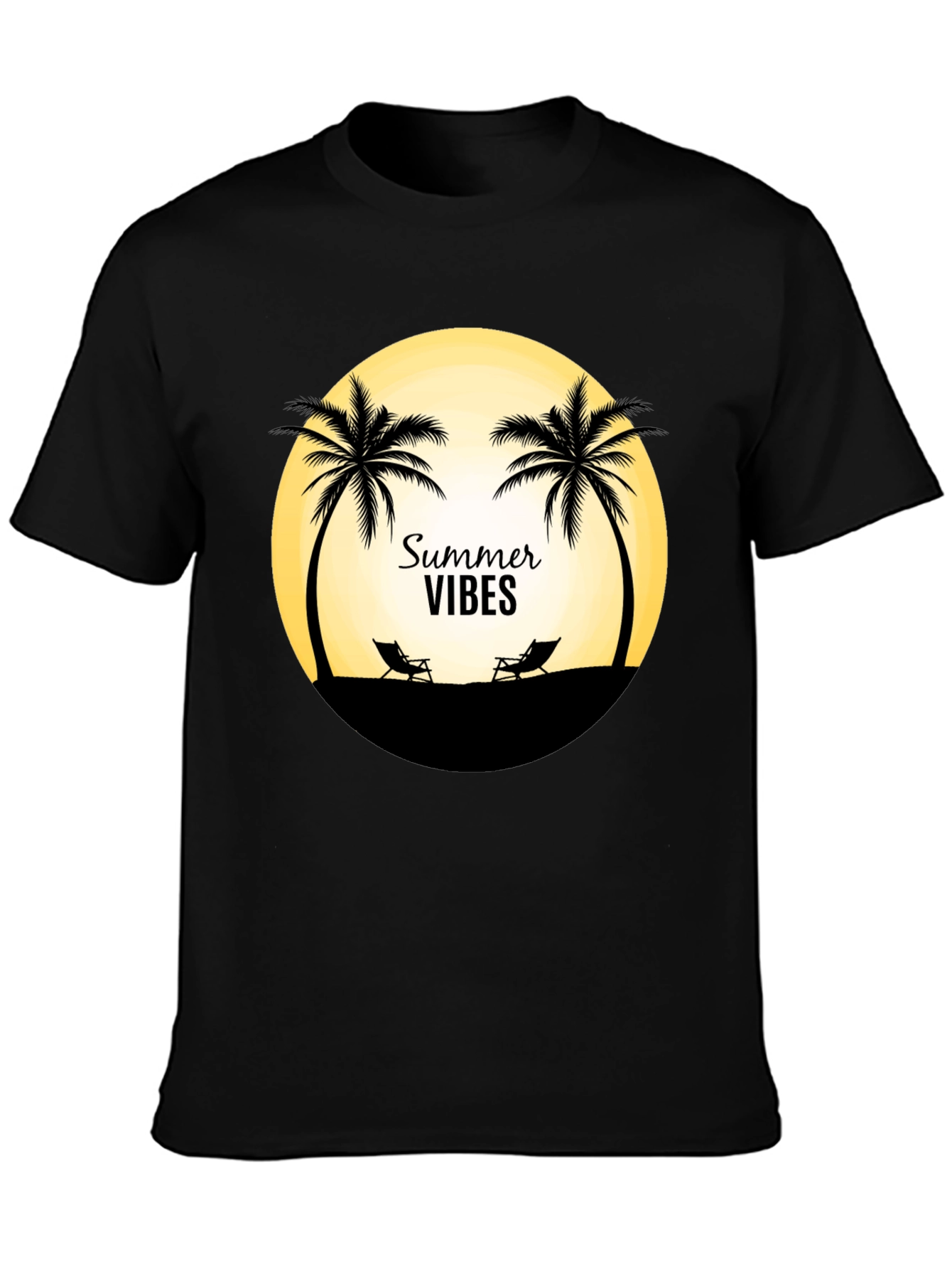 Summer Vibes T-Shirt - Beach Palm Tree Design