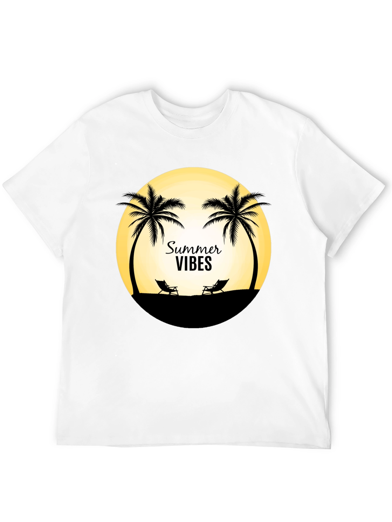 Summer Vibes T-Shirt - Beach Palm Tree Design