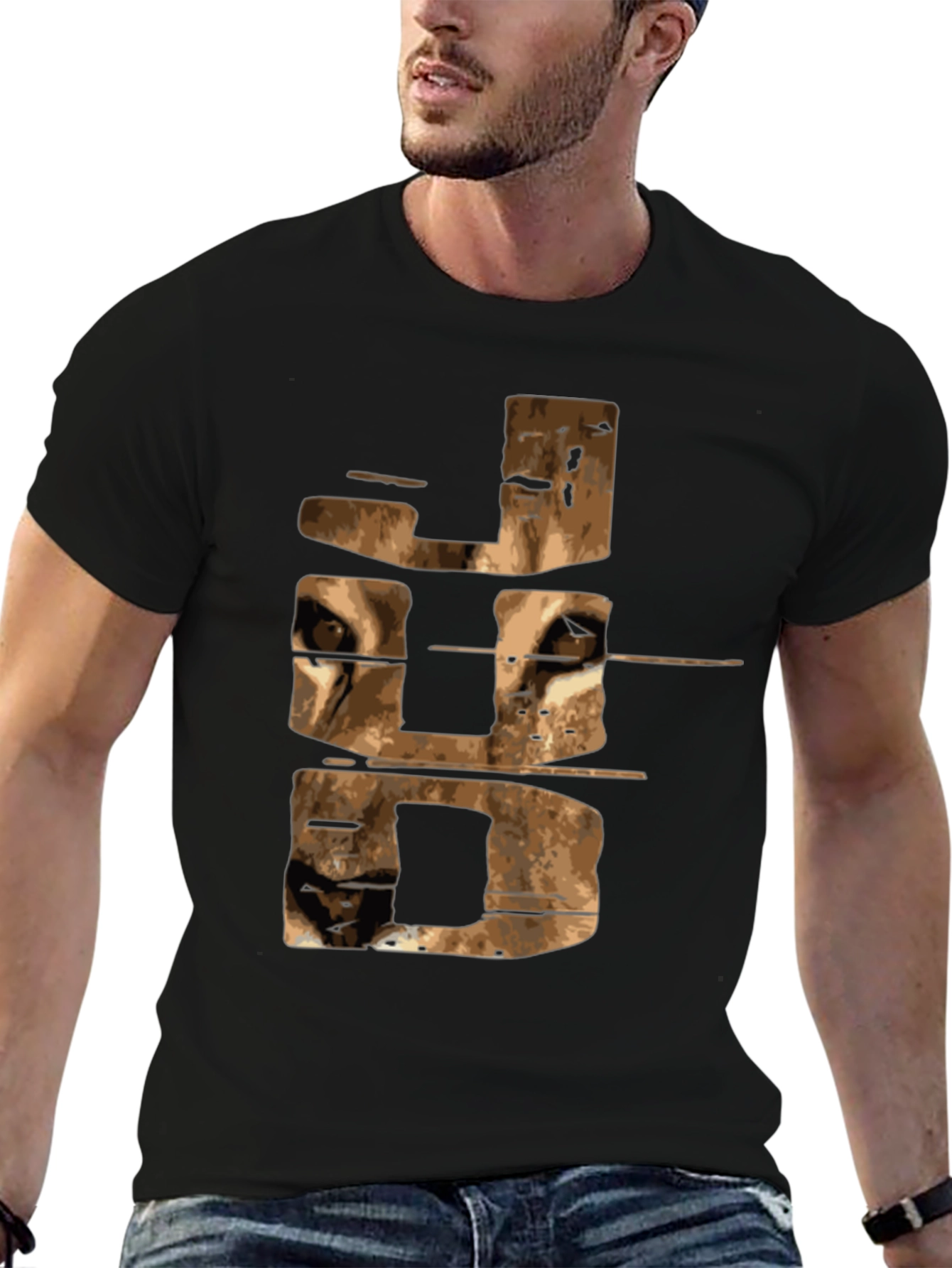 Abstract JDD Graphic Print Black Tee Shirt