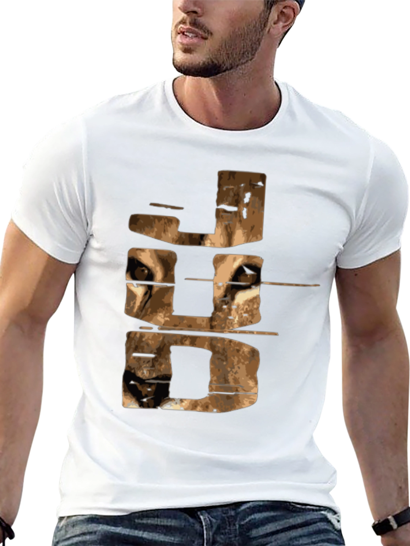 Abstract JDD Graphic Print Black Tee Shirt