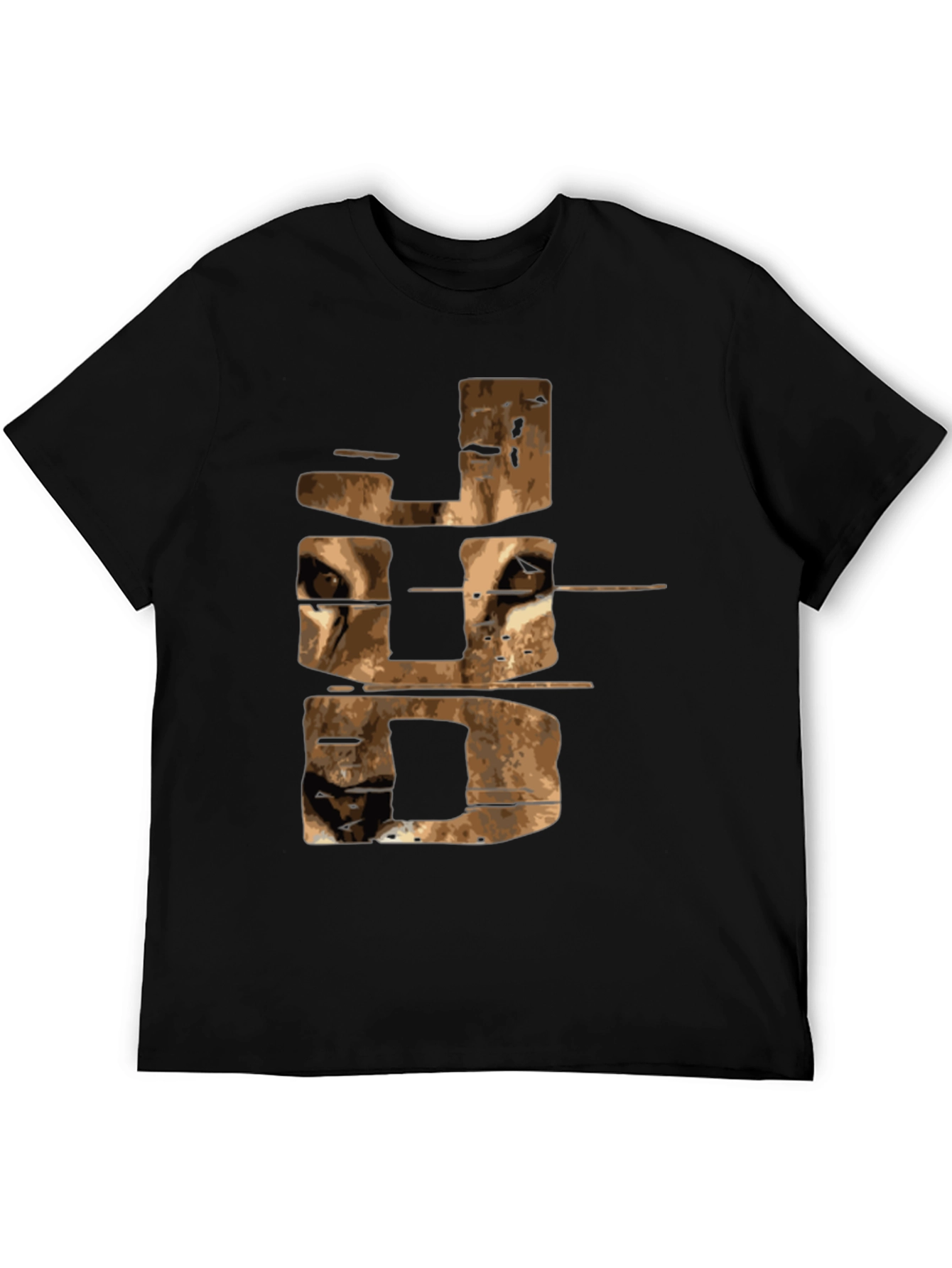 Abstract JDD Graphic Print Black Tee Shirt