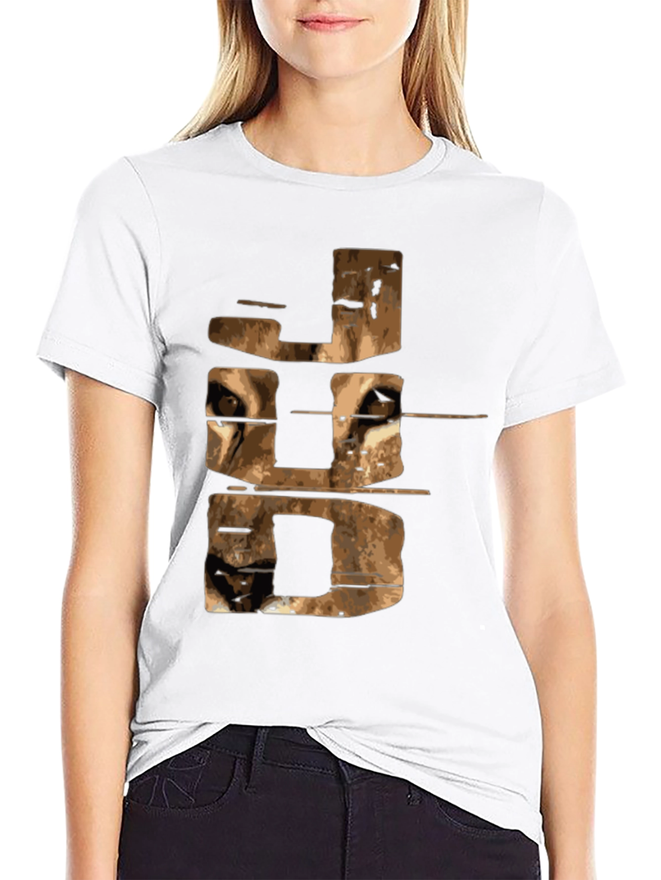 Abstract JDD Graphic Print Black Tee Shirt