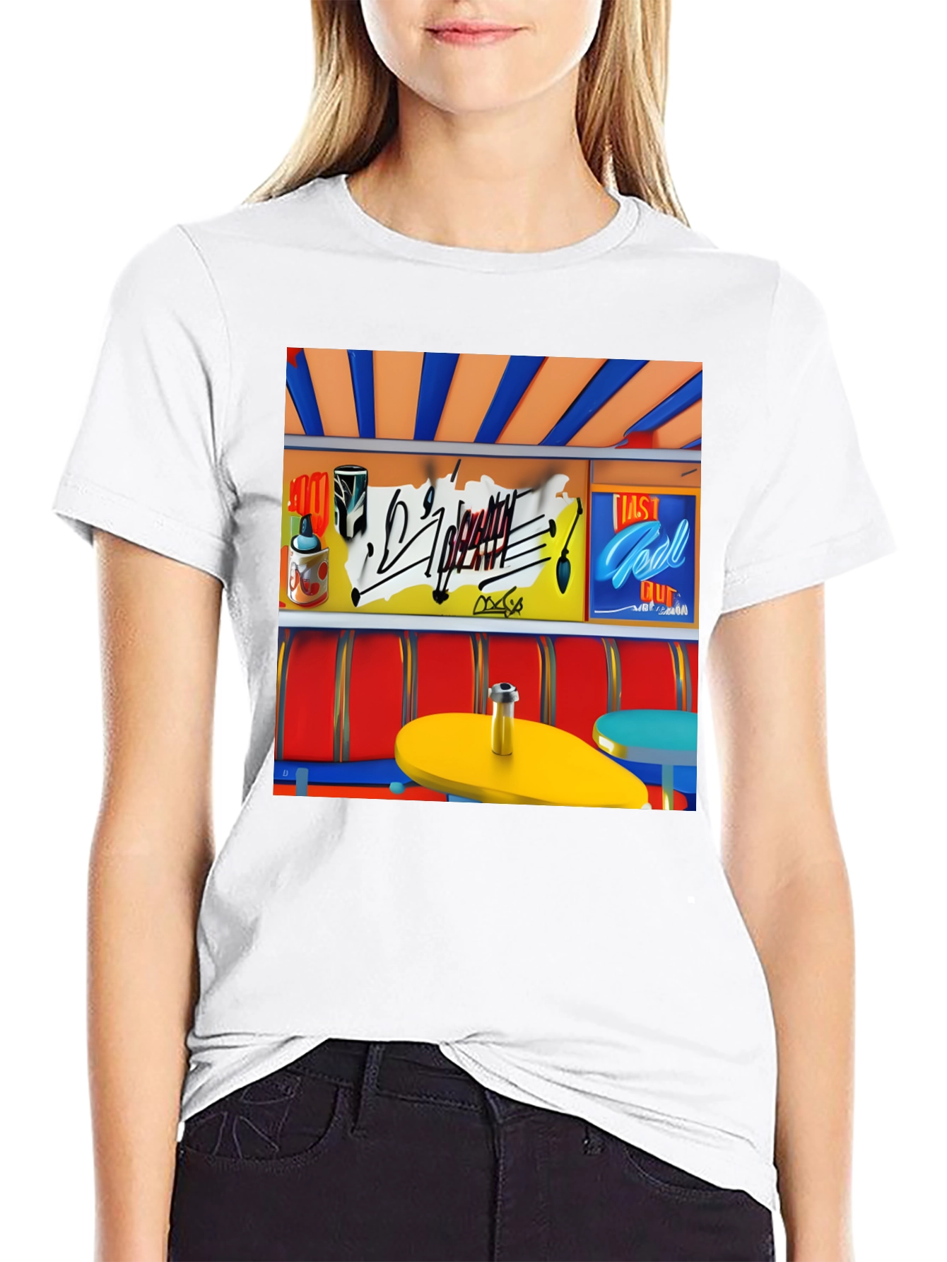 Retro Diner Graphic Tee - Cool Casual Style